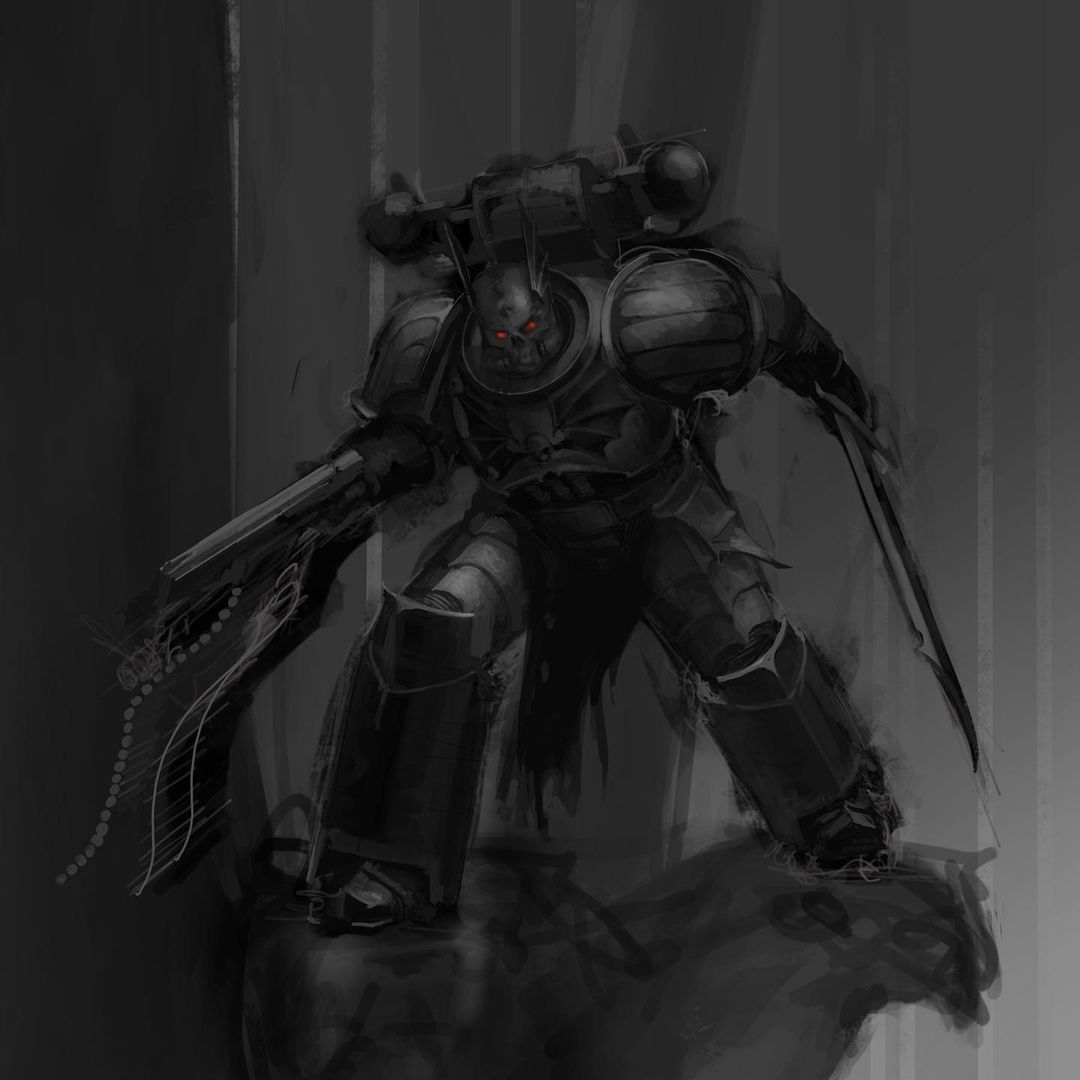 Night Lordby Oscar Obando - Oscar Obando, Warhammer 40k, Wh Art, Adeptus Astartes, Night lords, Drawing process, Video, Longpost