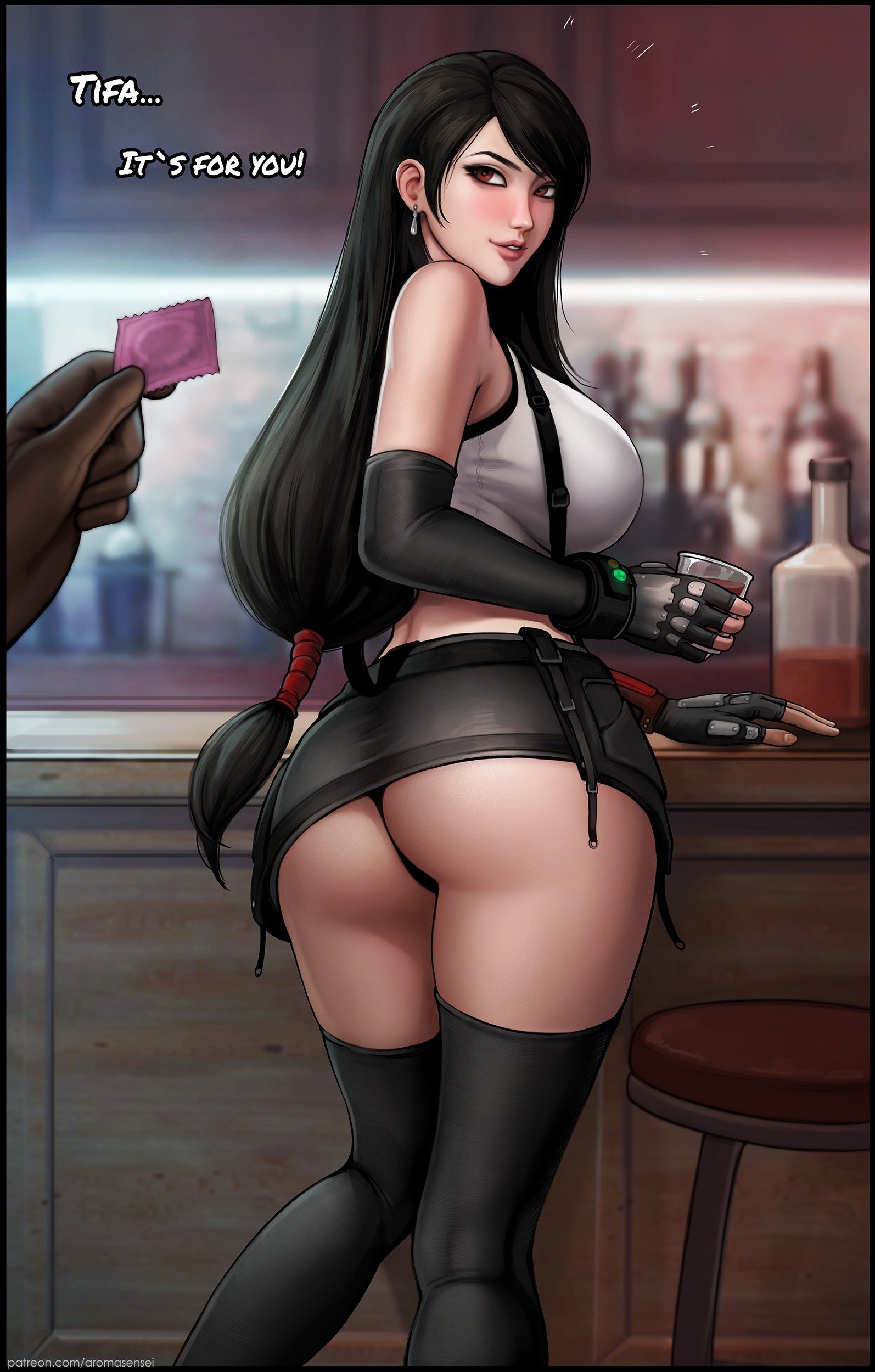 Тифа Локхарт - NSFW, Tifa Lockhart, Aromasensei, Игры, Арт, Final Fantasy VII, Попа, Длиннопост, Сиськи