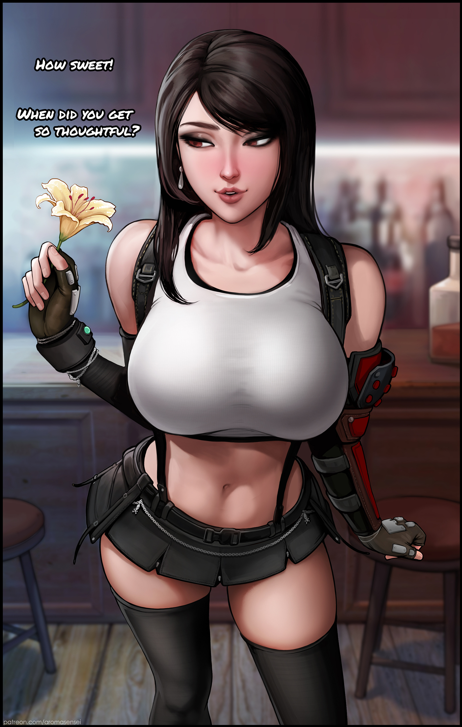 Тифа Локхарт - NSFW, Tifa Lockhart, Aromasensei, Игры, Арт, Final Fantasy VII, Попа, Длиннопост, Сиськи