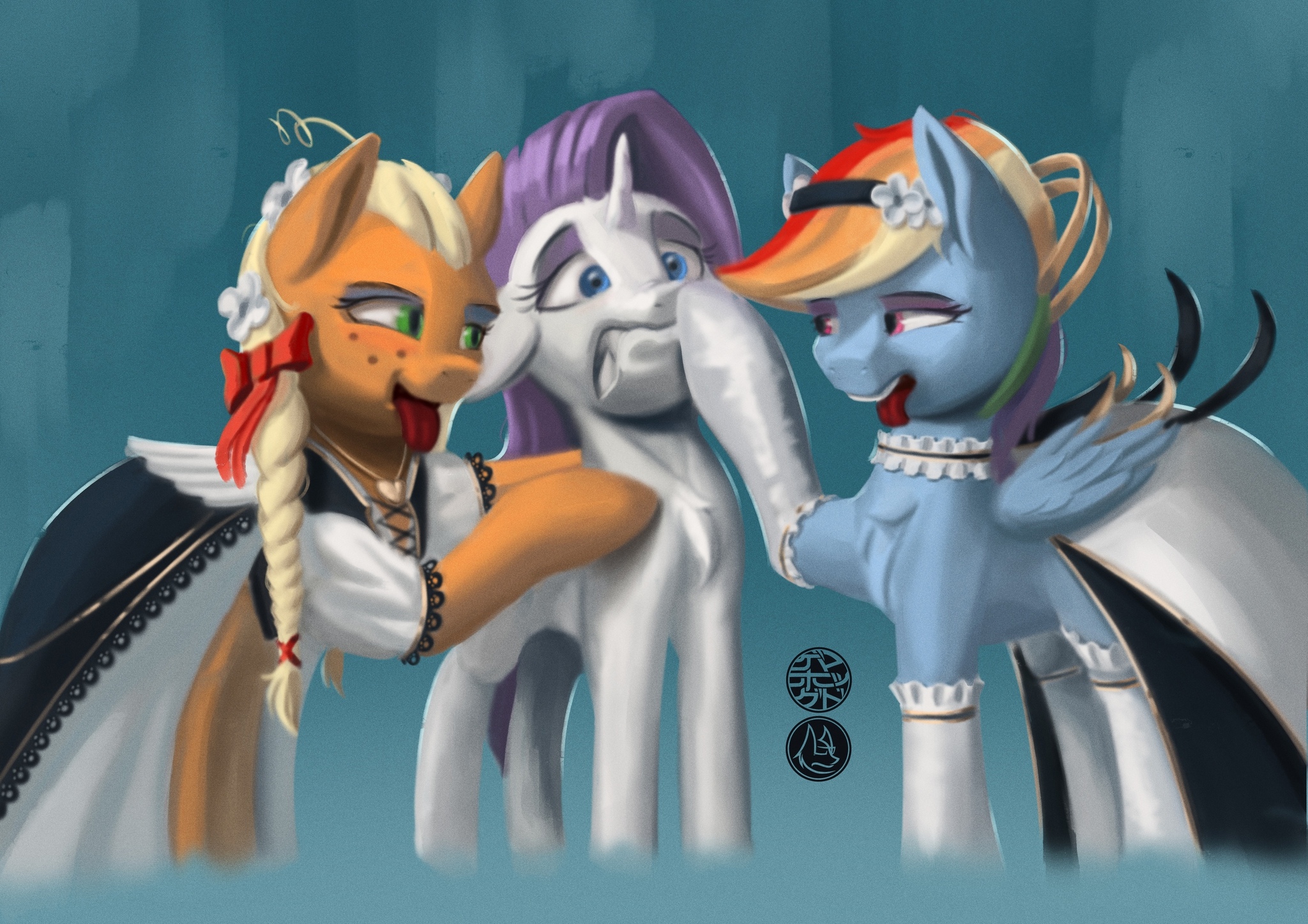 Rarky's nightmare - My little pony, Rarity, Applejack, Rainbow dash, Boop, Madgehog