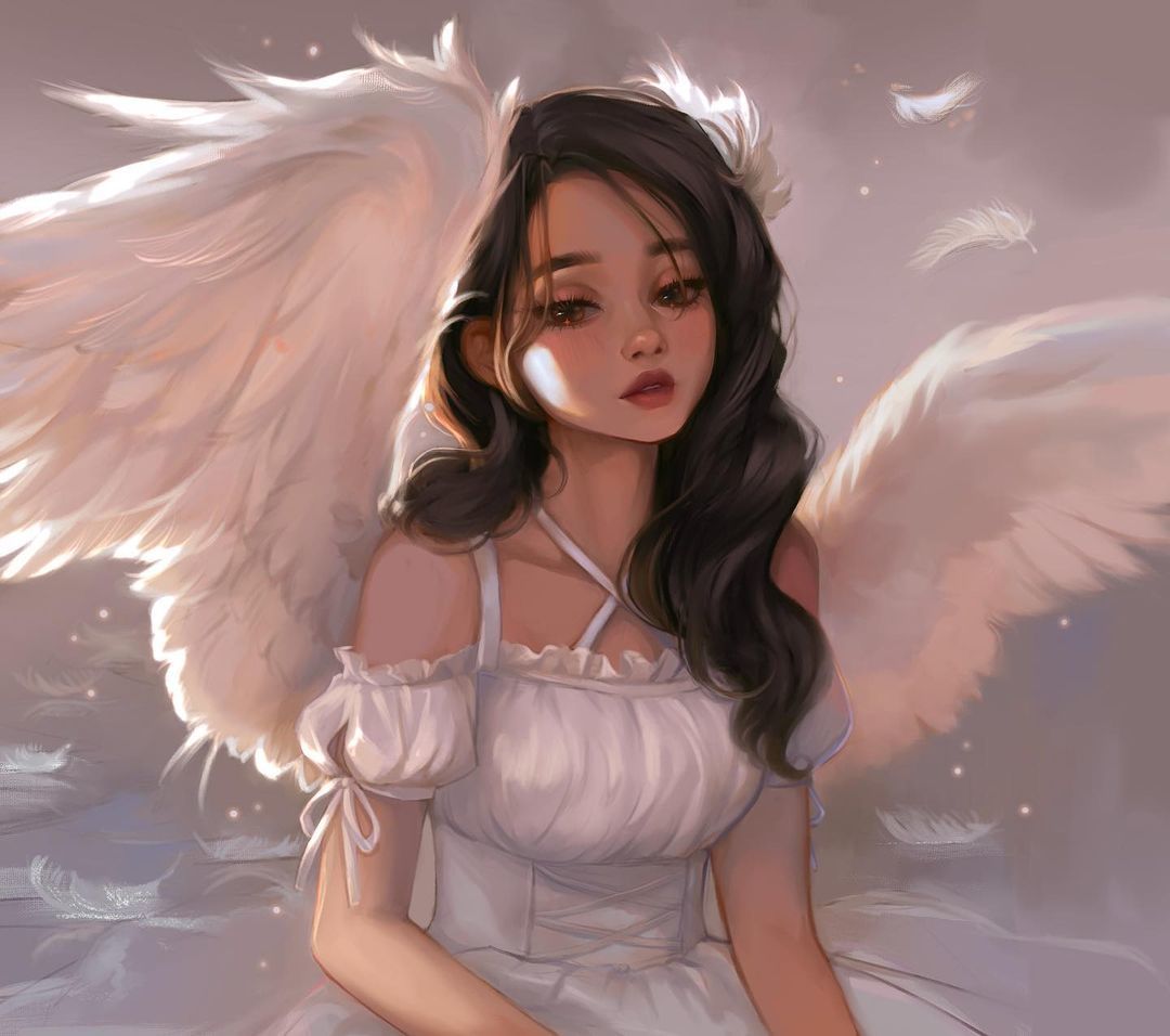 Раскраски ангел, Раскраска Ангел с крыльями ангелы.