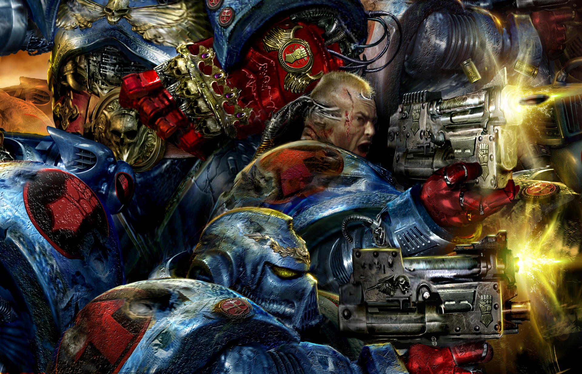 Wh40k Art by Jon Sullivan - Adeptus Astartes, Chaos Space marines, Орки, Grey Knights, Space wolves, Black Templars, Темные ангелы, Crimson Fists, Tyranids, Длиннопост, Косы императора, Jon Sullivan, Iron Hands