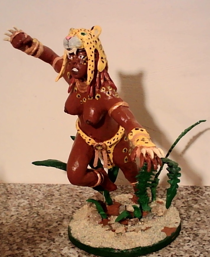 leopard girl - My, Polymer clay, Africa, Ethnos, Longpost