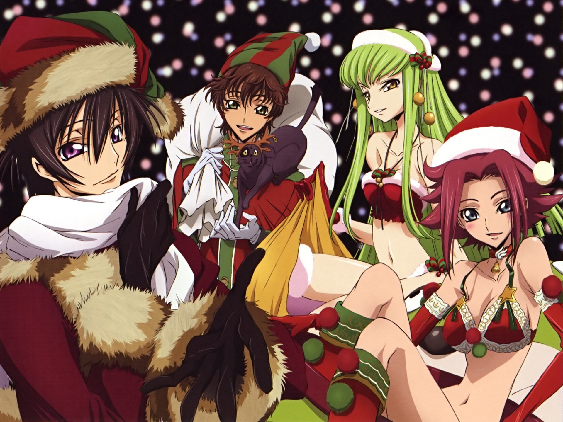 Present - Anime art, Anime, Lelouch Lamperouge, Suzaku Kururugi, CC (Code Geass), Kallen Stadtfeld, Code geass