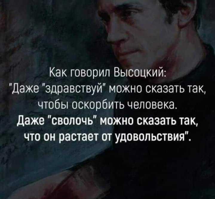 How to offend with tone - Humor, Elocution, Vladimir Vysotsky, Picture with text