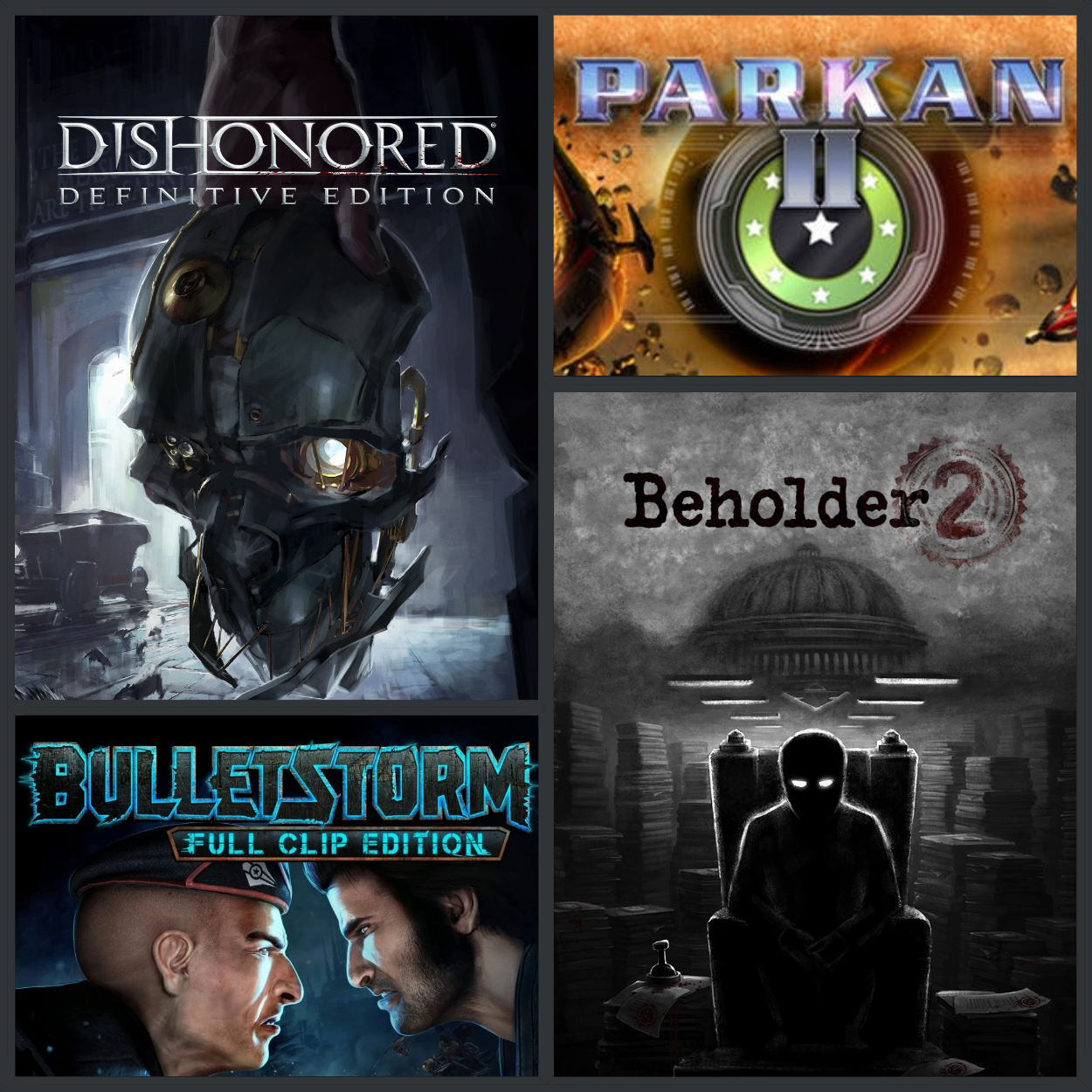 Розыгрыш Beholder 2, Parkan 2, Bulletstorm: Full Clip Edition и Dishonored  - Definitive Edition | Пикабу