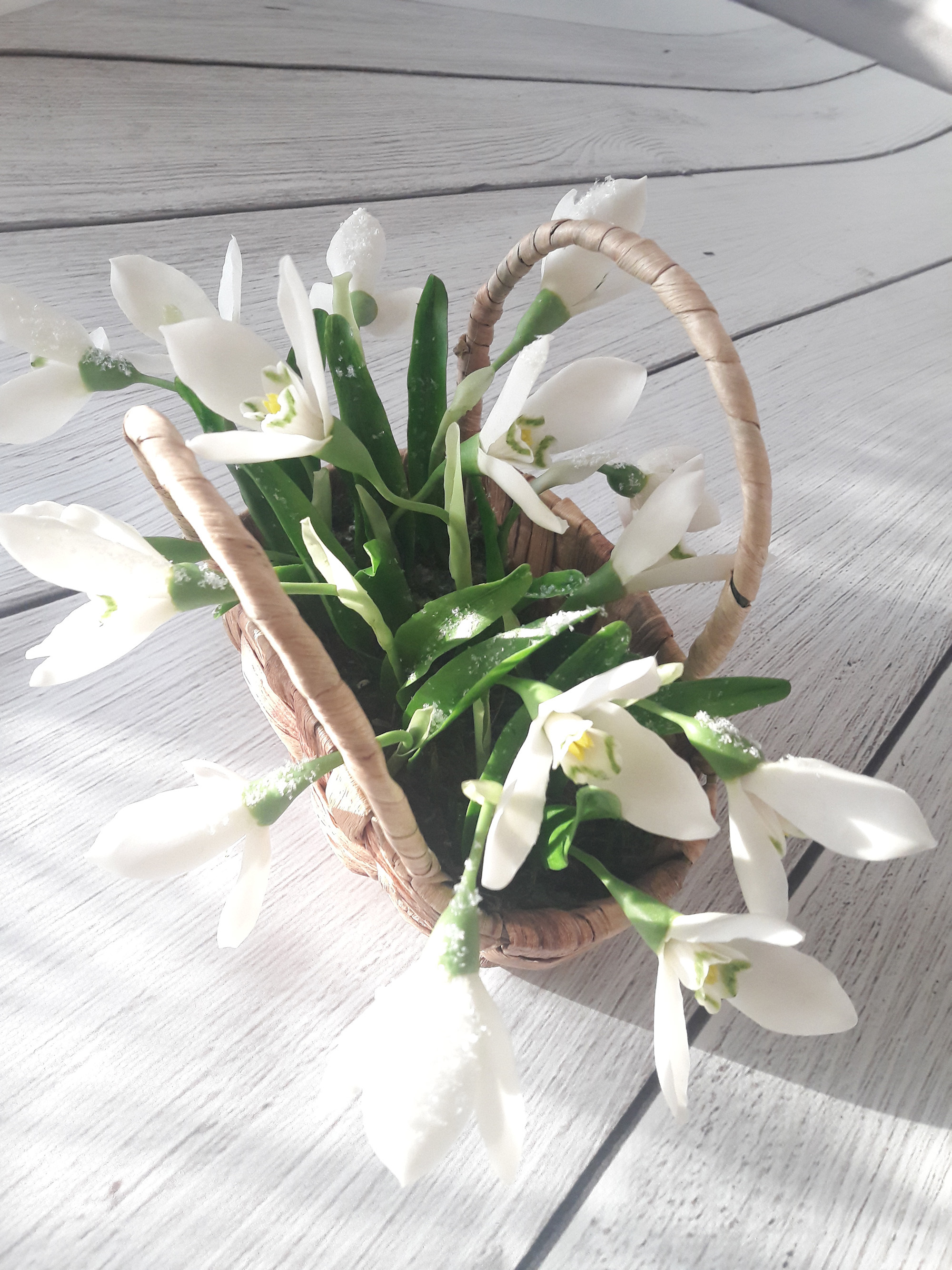 Cold porcelain snowdrops - Cold porcelain, Flowers, Polymer floristry, Longpost