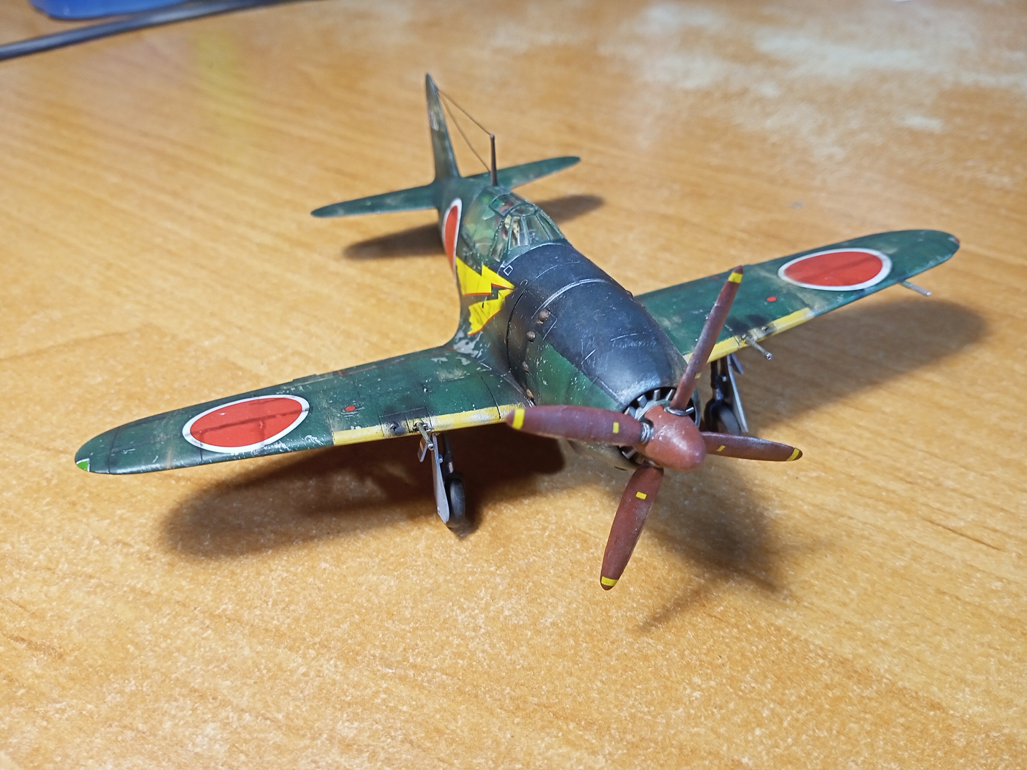 Mitsubishi J2M3 Raiden (1/72 Hasegawa). - My, Modeling, Stand modeling, Aircraft modeling, Prefabricated model, Assembly, Airbrushing, Miniature, Airplane, Aviation, The Second World War, Japan, With your own hands, Needlework with process, Needlework, Hobby, Fighter, Longpost