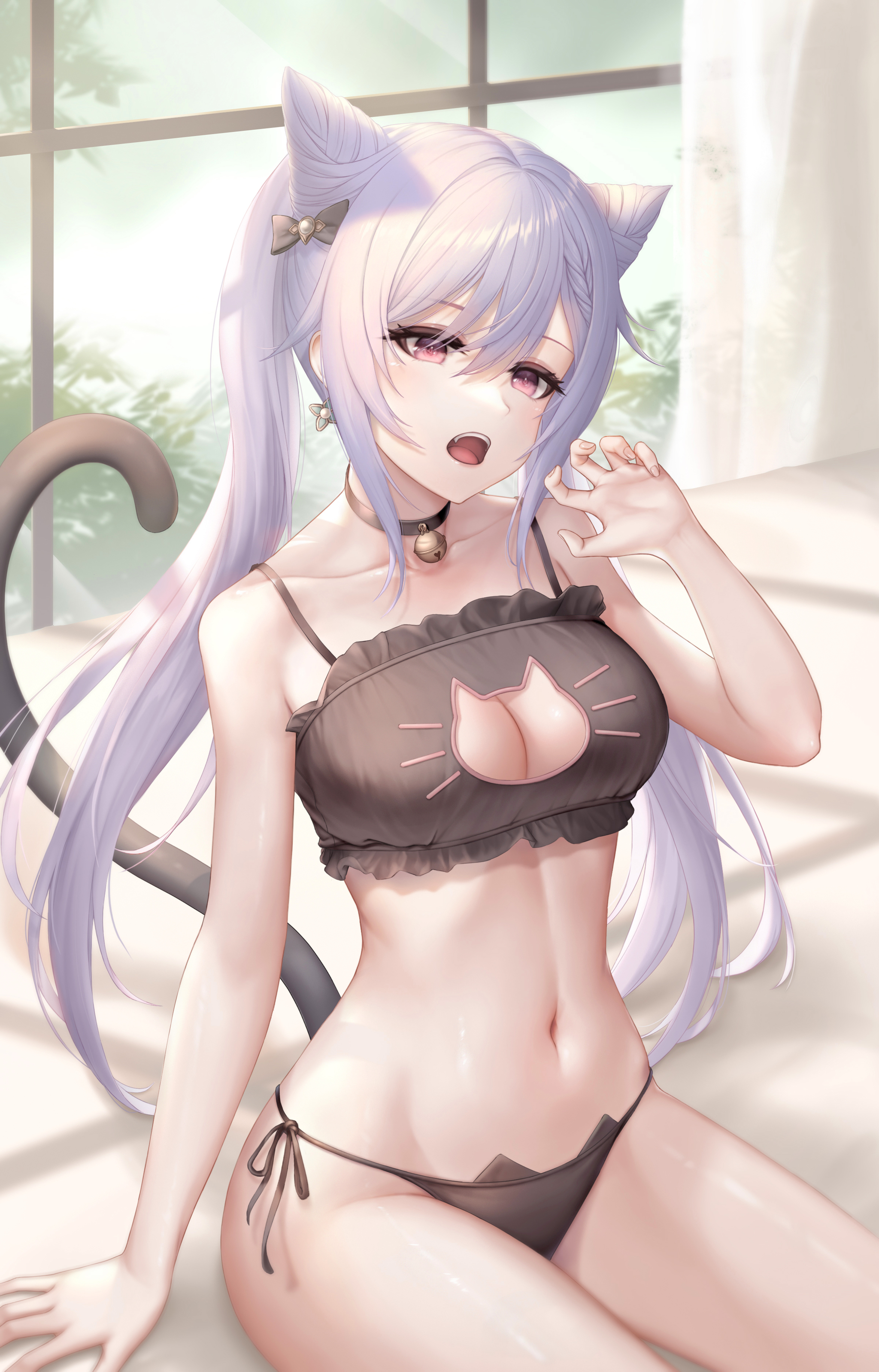 Keqing - NSFW, Genshin impact, Keqing, Games, Art, Girls, Anime, Anime art, Boobs, Pantsu