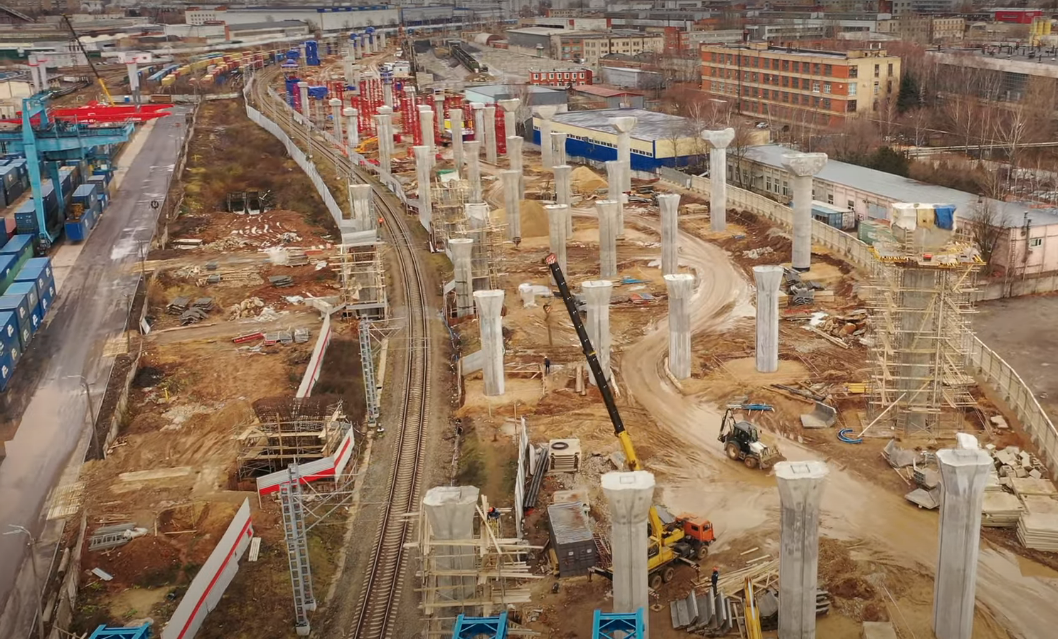 Review of the construction of the Northern Backup of Kutuzovsky Prospekt (SDKP) in Moscow. Part 1 - Dji, DJI Mavic 2 PRO, Road, Russian roads, Building, Highway, Video, Video review, Moscow, MKAD, Road works