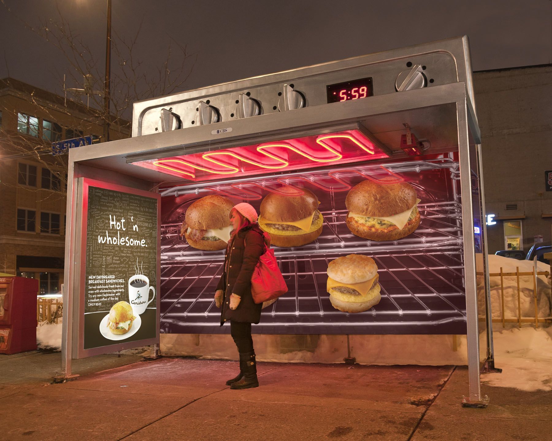 I like the idea - Stop, Bus stop, Grill, Girls, Advertising