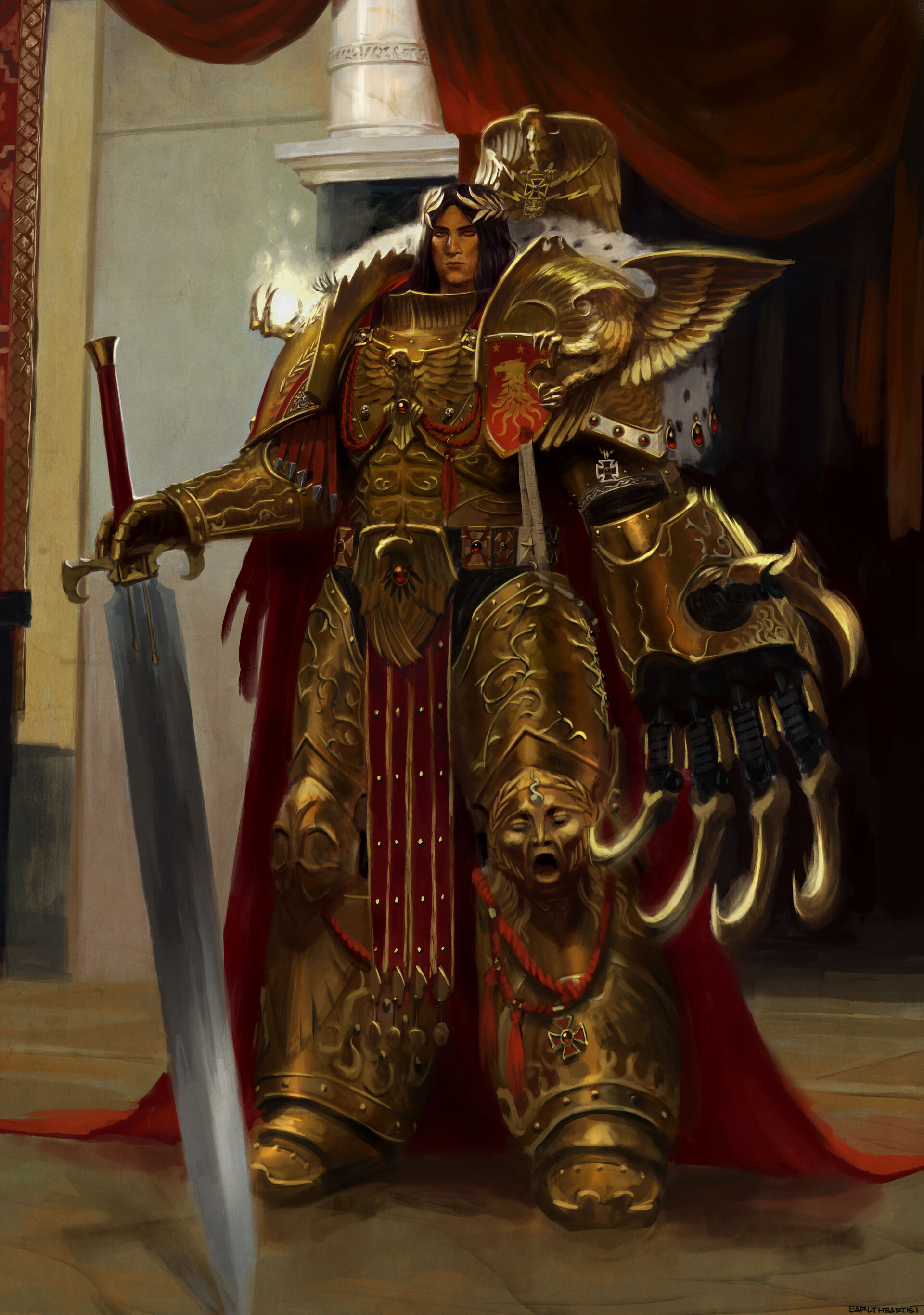 Master of Mankind by George Earl Abalayan - George Earl Abalayan, Warhammer 40k, Wh Art, Imperium, Emperor, Warhammer 30k, Emperor of Humanity