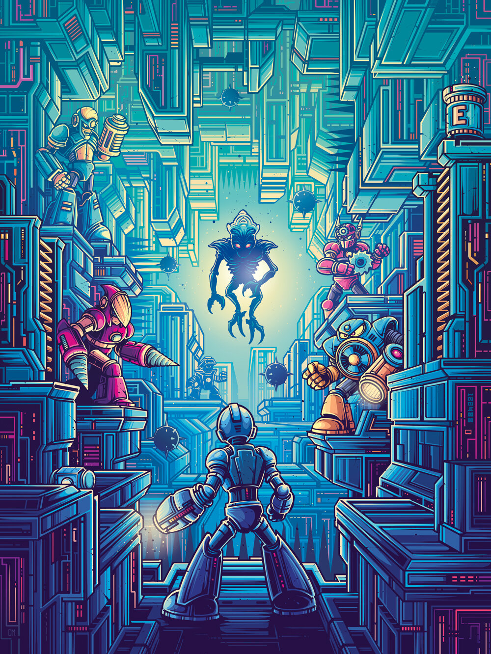 MEGAMAN - Арт, Megaman, 8 бит, Игры на Денди, Dan Mumford