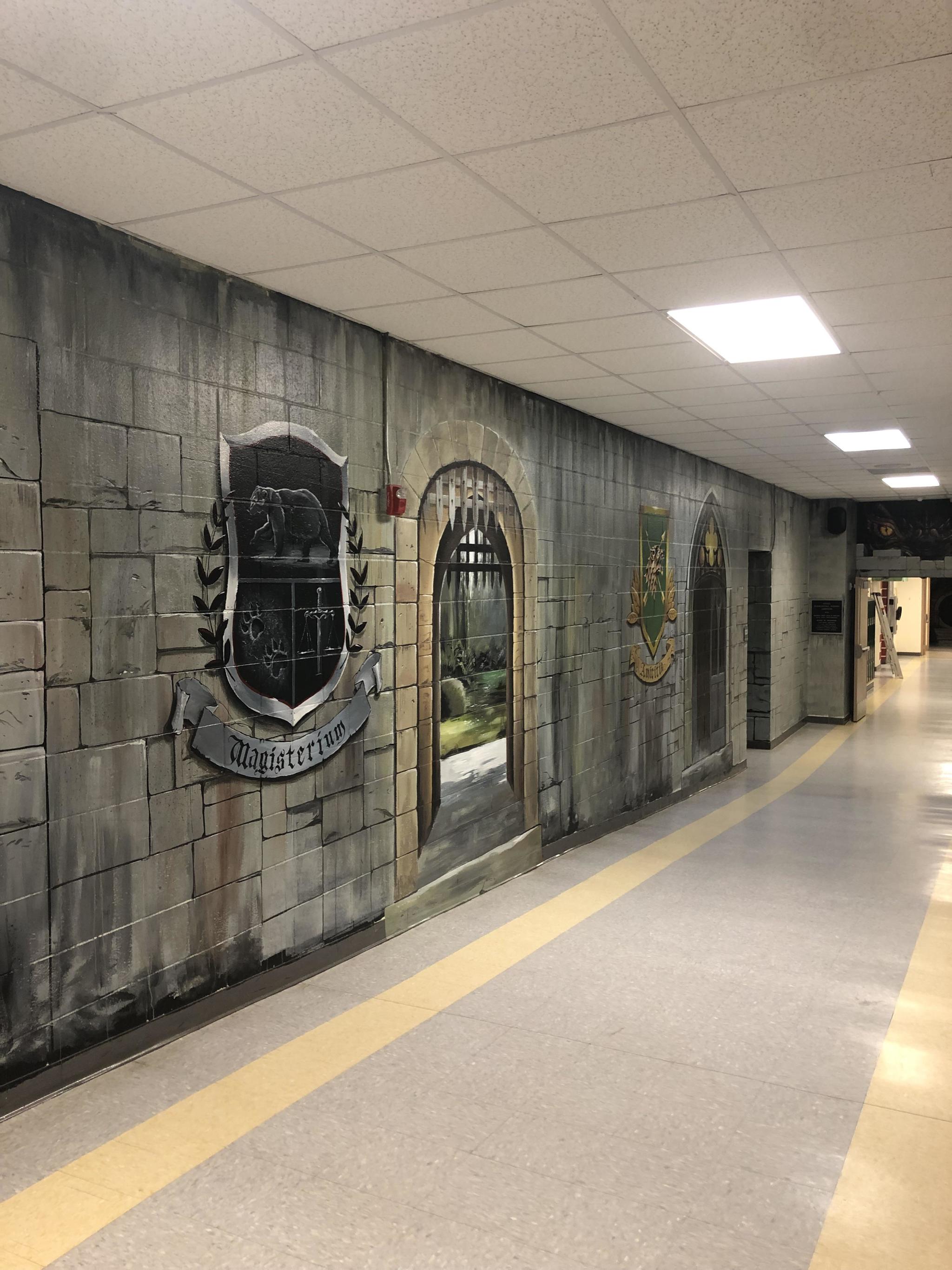 I love how the artist painted the walls in this school. - School, Wall, Wall painting, Gandalf, Longpost