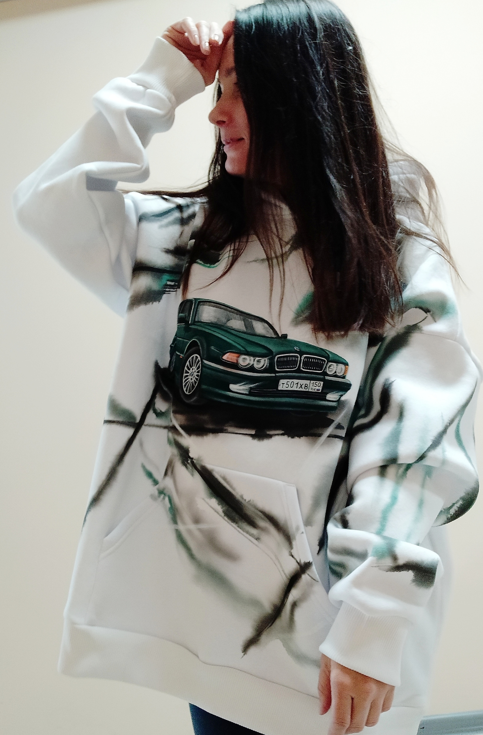 BMW on a hoodie. Hand painting with special paints on fabric - My, Bmw, BMW owner, Auto, Car, Motorists, Handmade, With your own hands, Painting on fabric, Drawing, Boomer, Longpost