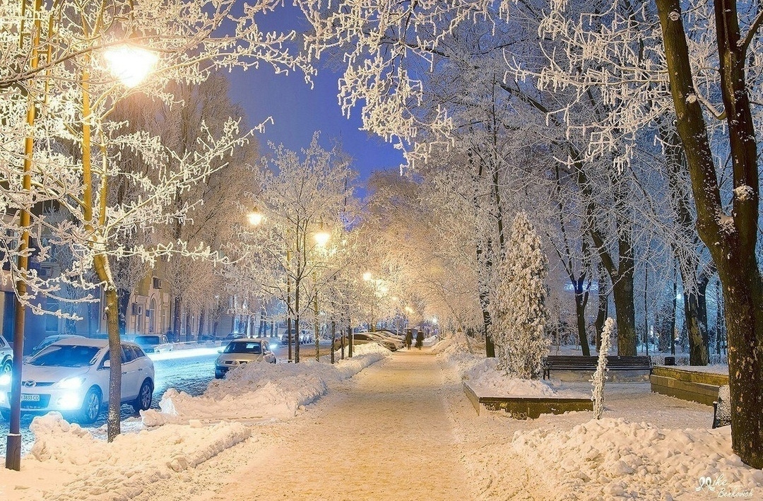 Зимний Донецк - Донецк, Донбасс, Зима, Фотография, Снег, Вечер, Город