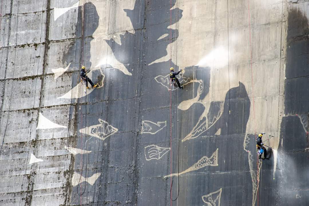 Reverse Graffiti - Industrial alpinism, Artist, Art, Graffiti, Karcher, High pressure washer, Images, Longpost