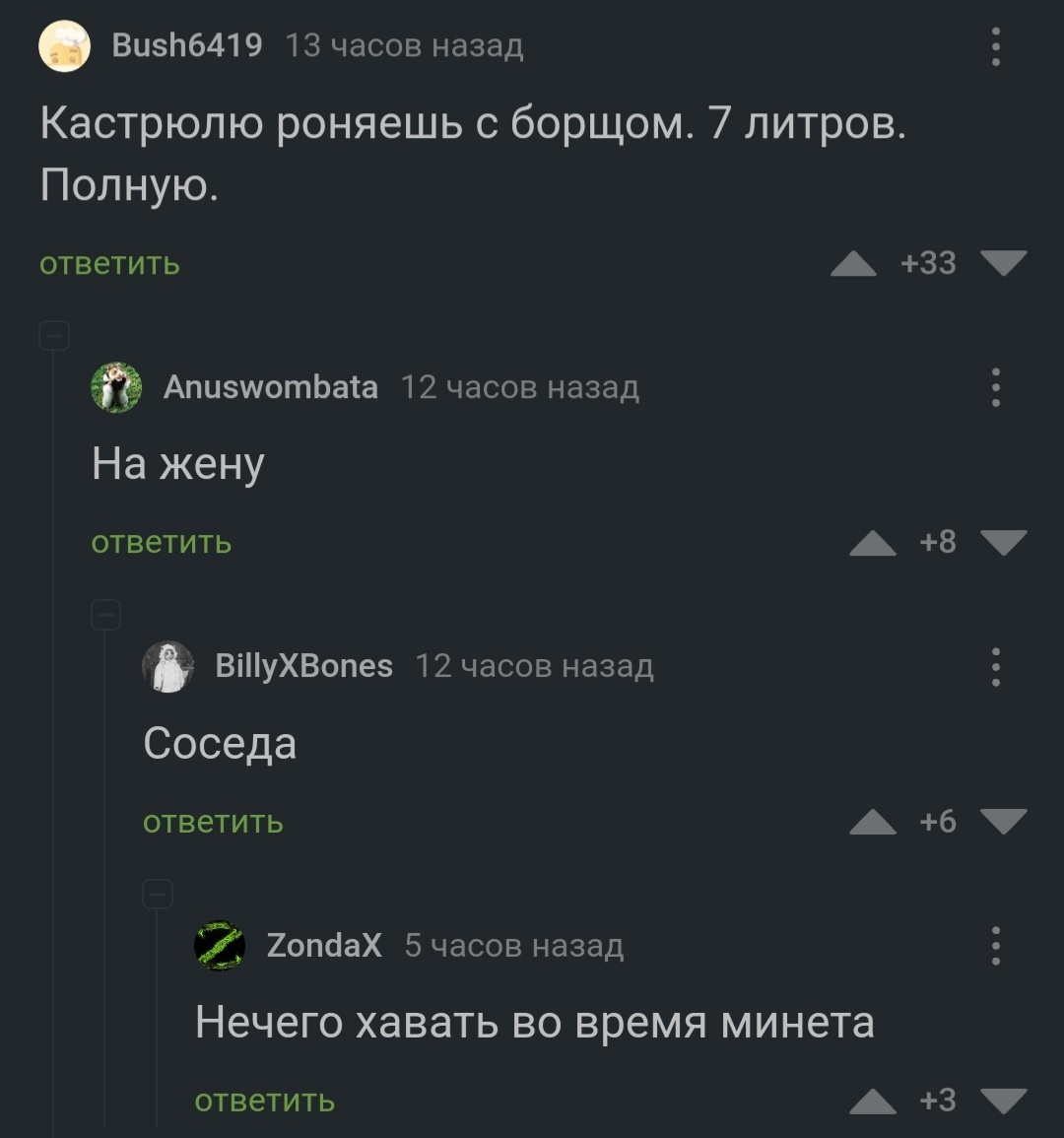 Стихоплёт - Скриншот, Комментарии, Комментарии на Пикабу, Борщ, Кастрюля, Уронили, Жена, Соседи