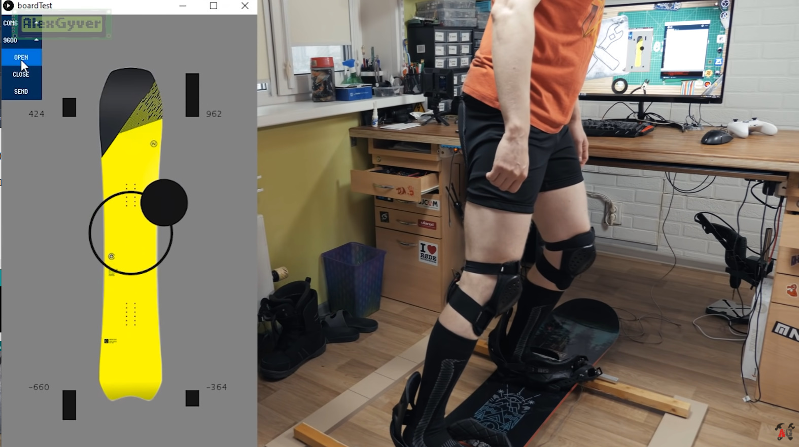 Made a home snowboard simulator - My, Arduino, Homemade, With your own hands, Electronics, Programming, Video blog, Video, Longpost