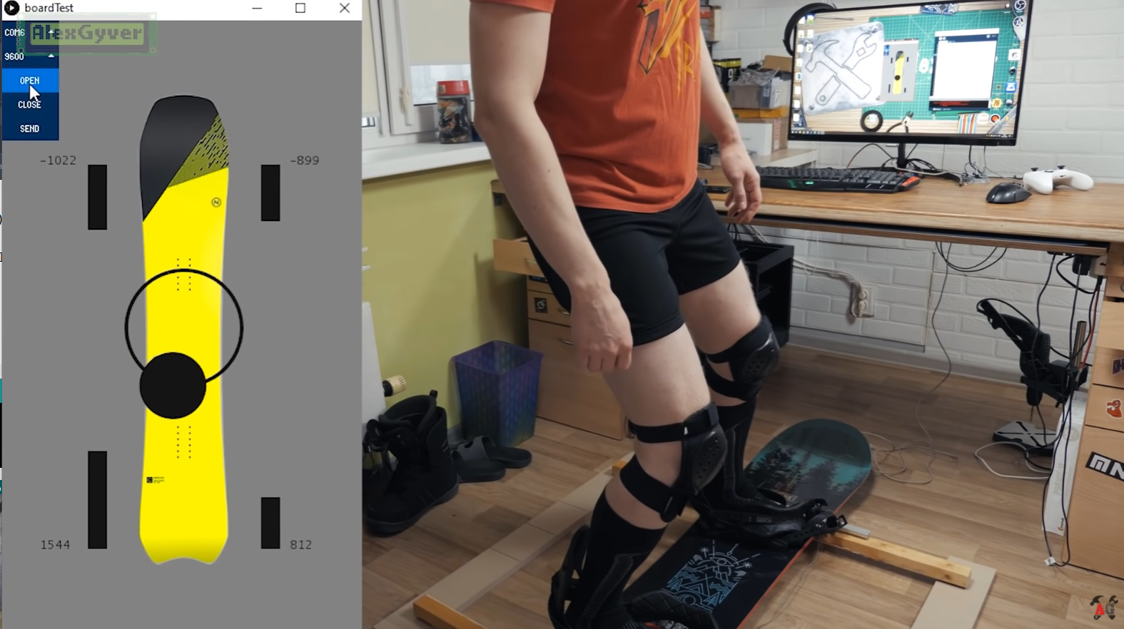 Made a home snowboard simulator - My, Arduino, Homemade, With your own hands, Electronics, Programming, Video blog, Video, Longpost