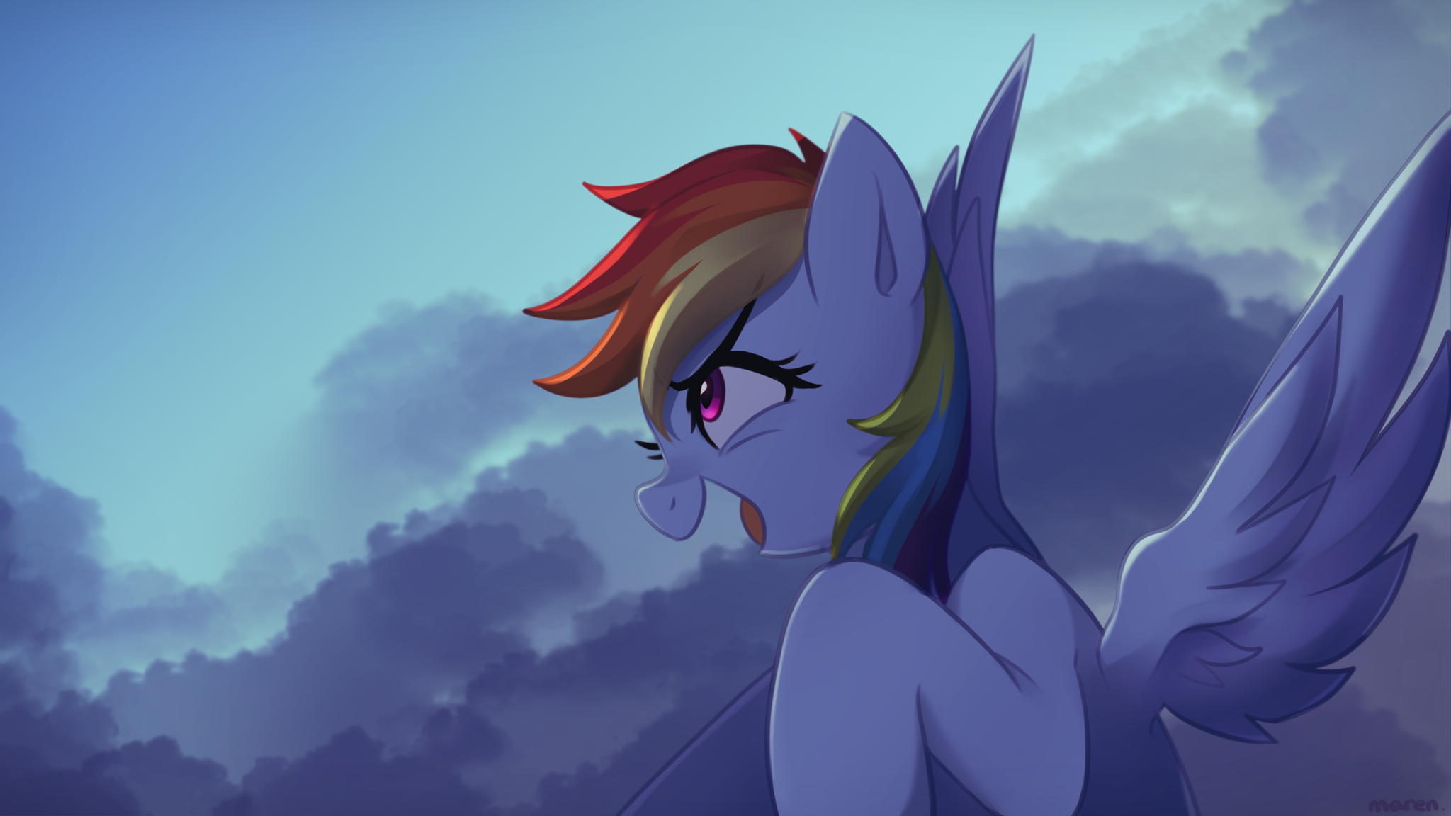 Cloudy sky - My little pony, PonyArt, Rainbow dash, Marenlicious