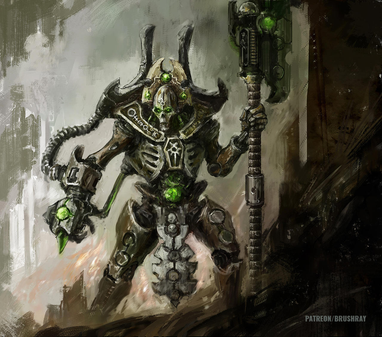 Necrons by Dmitry Brushray - Necrons, Xenos, Warhammer 40k, Wh Art, Longpost