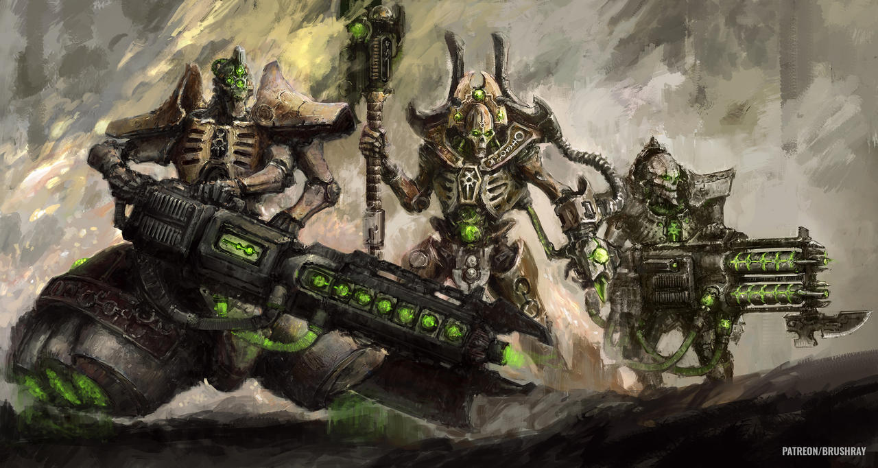 Necrons by Dmitry Brushray - Necrons, Xenos, Warhammer 40k, Wh Art, Longpost