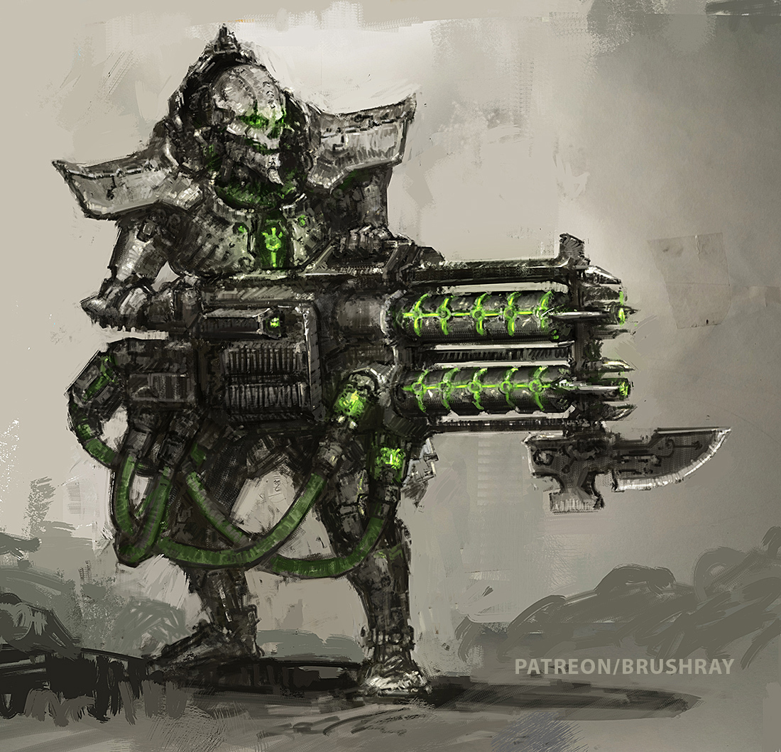 Necrons by Dmitry Brushray - Necrons, Xenos, Warhammer 40k, Wh Art, Longpost