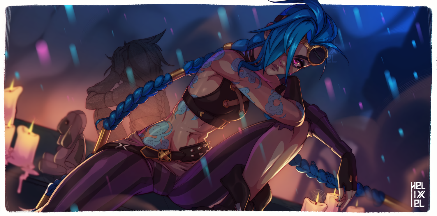 Vai and Jinx - Art, Arcane, League of legends, Jinx, VI, Helixel