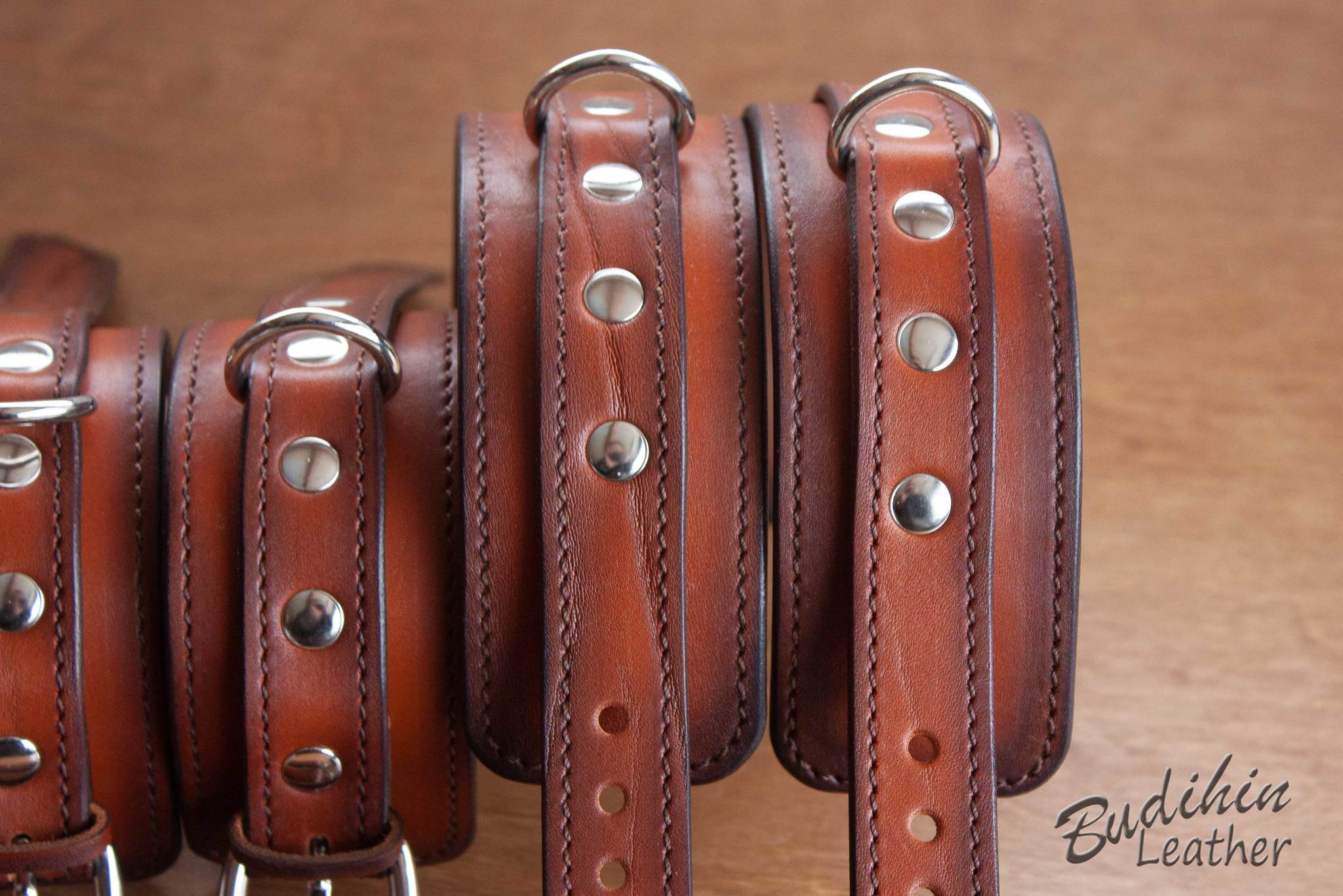 Red locking kit - My, Handmade, Needlework without process, Natural leather, Collar, Longpost