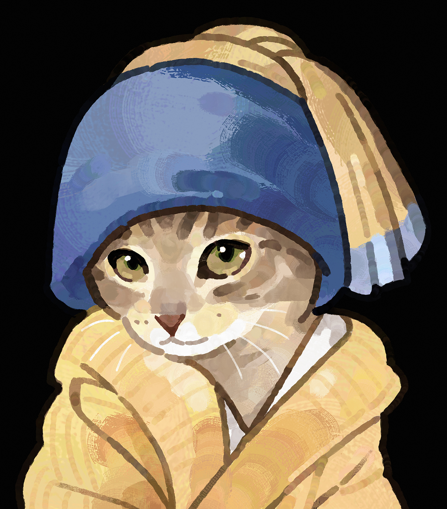 Cat with a Pearl Earring | Пикабу