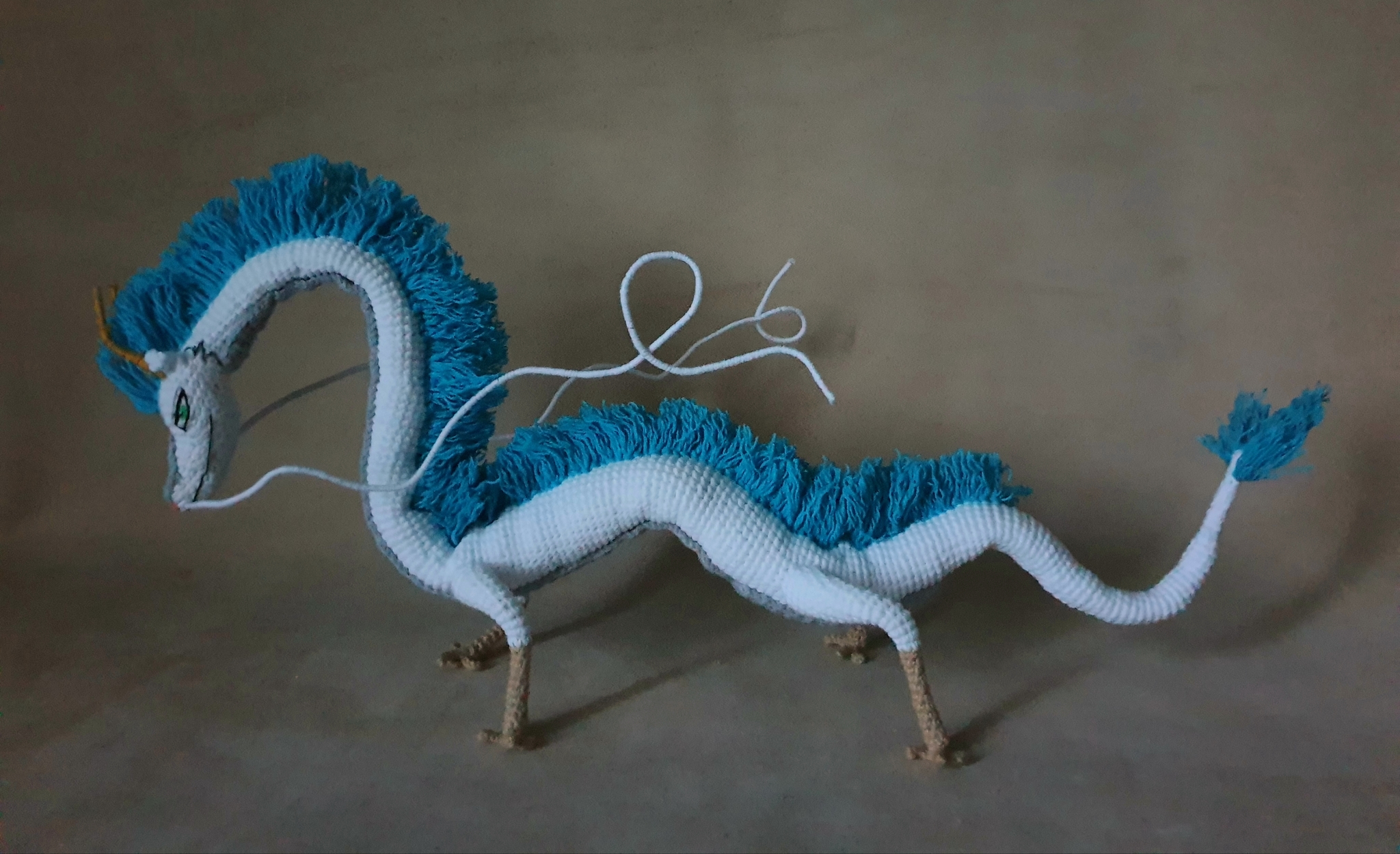 Haku Dragon Crochet - My, Haku, Spirited Away, Needlework without process, Crochet, Toys, Hayao Miyazaki, The Dragon, Handmade, Knitted toys, Author's toy