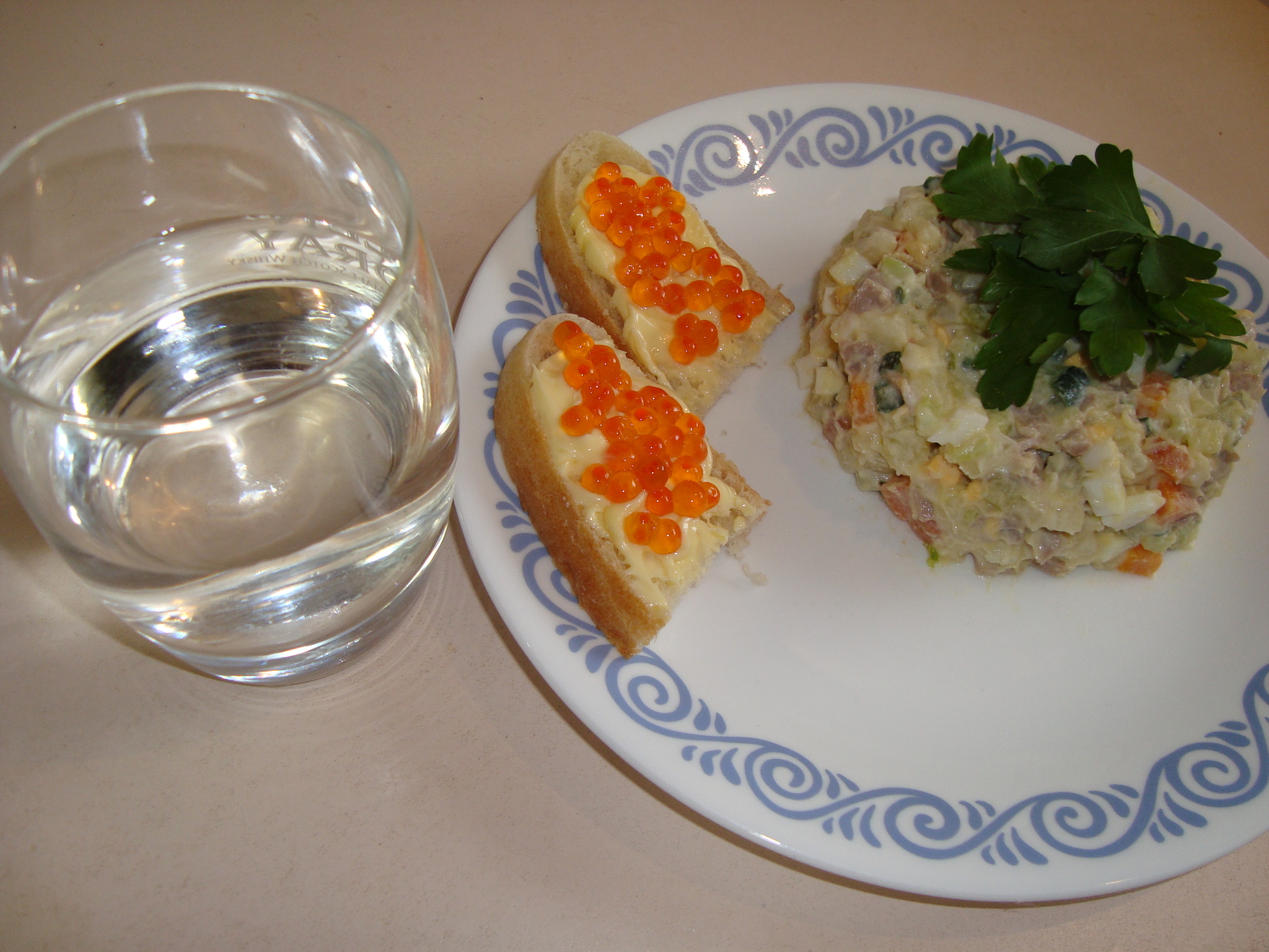 Happy Friday everyone! - My, Friday, Alcohol, The photo, Food, Olivier salad