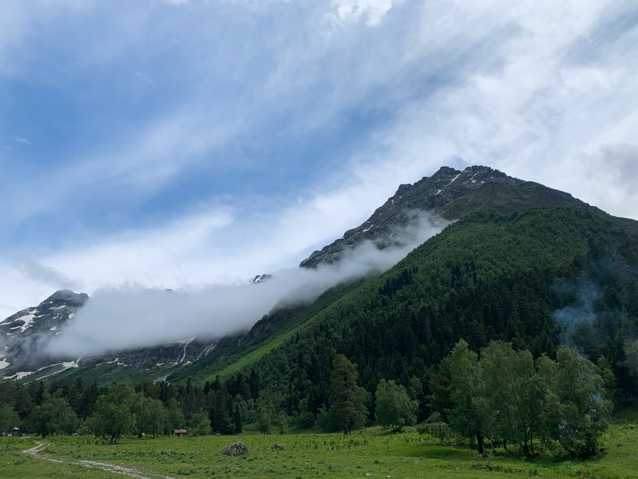 Big Sophia waterfall in Arkhyz! - My, The mountains, Hike, Travel across Russia, Mountain tourism, Travels, Waterfall, Road trip, Arkhyz, Karachay-Cherkessia, The nature of Russia, Nature, Landscape, Video, Longpost