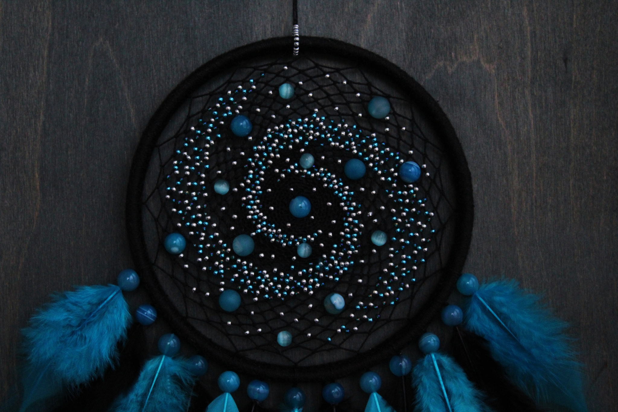 Dreamcatcher Spiral Dance: Turquoise Galaxy - My, Handmade, Dreamcatcher, With your own hands, Needlework without process, Needlework, Longpost