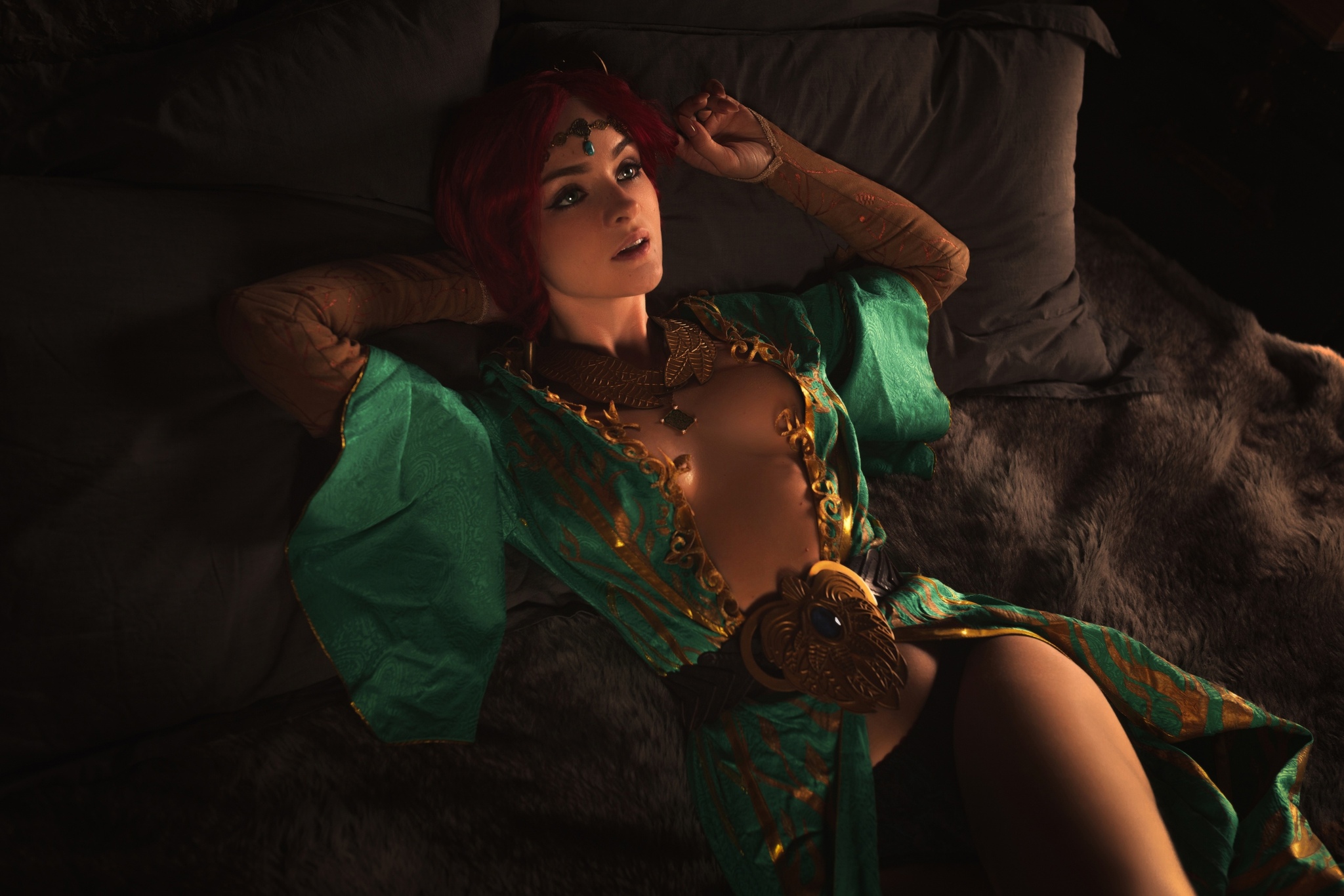 Triss Merigold (alternate costume + lingerie) - NSFW, Моё, Косплей, София Летяго, Игры, Девушки, Ведьмак, Трисс Меригольд, Fanservice, Длиннопост