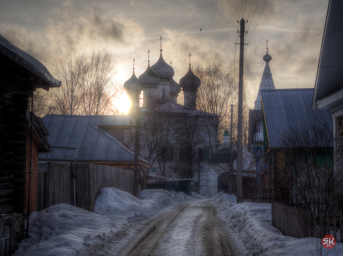 Дорога к церкви - Моё, Фотография, Церковь, Осень, Улица, Кострома, Зима, Длиннопост