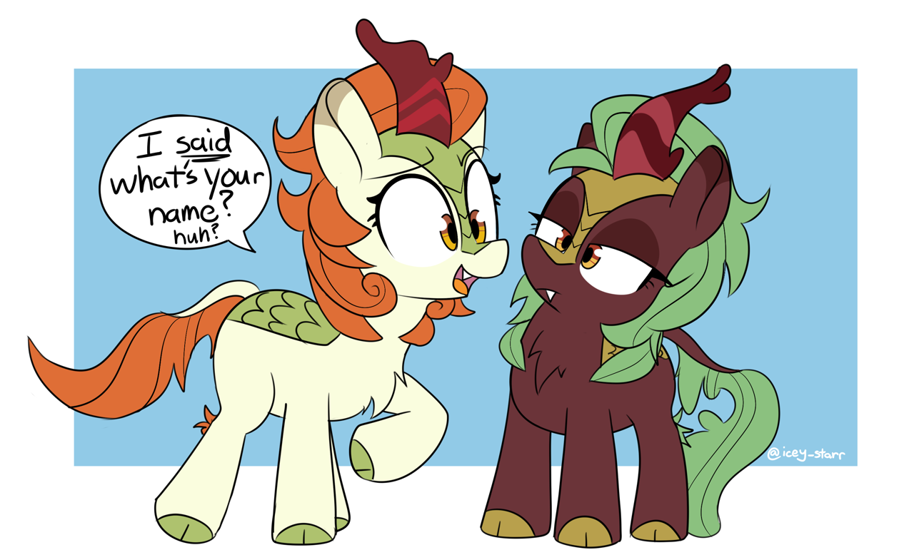 What is your name? - My little pony, Autumn blaze, Cinder glow, MLP Kirin