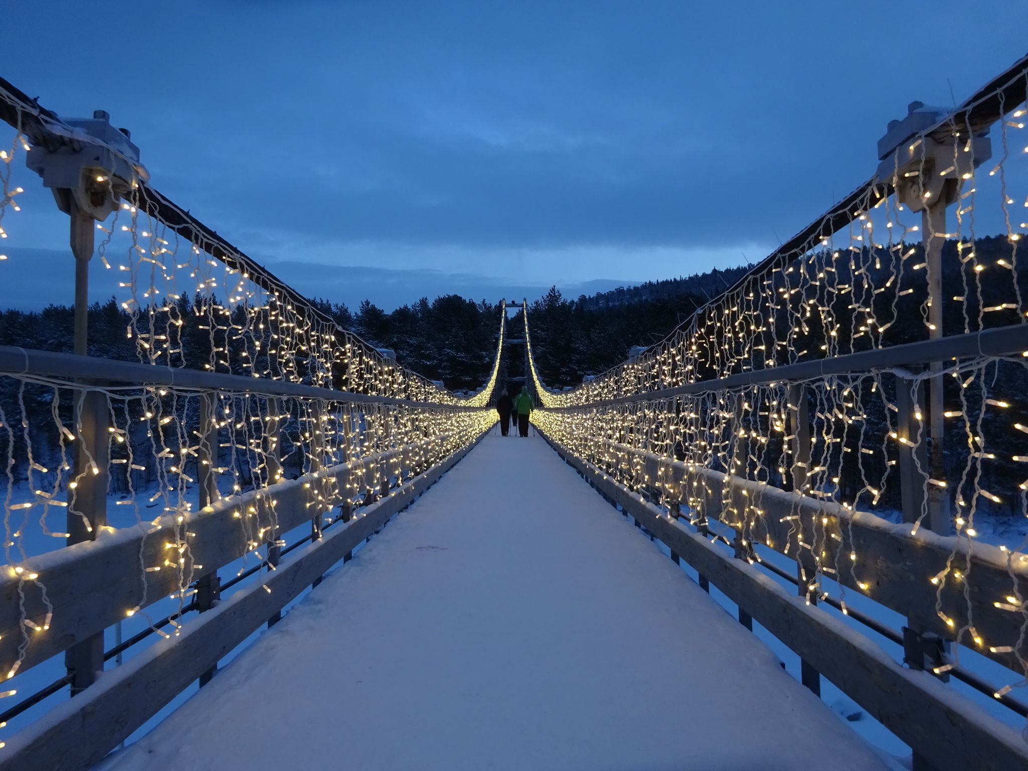 The path to New Year's mood - My, Bridge, Illuminations, New Year, Winter, Snow, Kola Peninsula, North, Kandalaksha, The photo