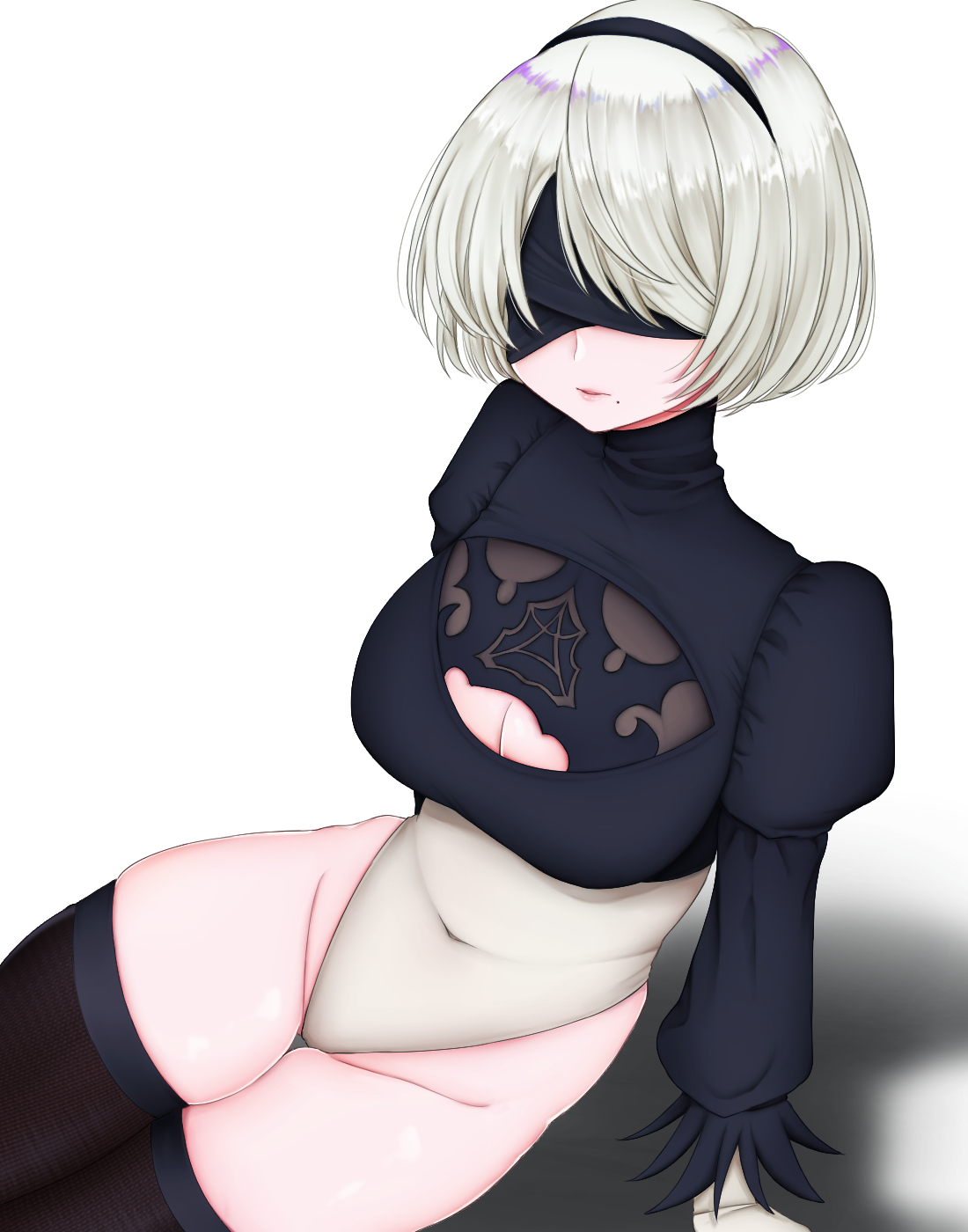 Nier: Automata (YoRHa No.2 Type B) - NSFW, Арт, Эротика, Попа, Рисованная эротика, NIER Automata, Чулки, Длиннопост, Yorha unit No 2 type B, Sauvagex