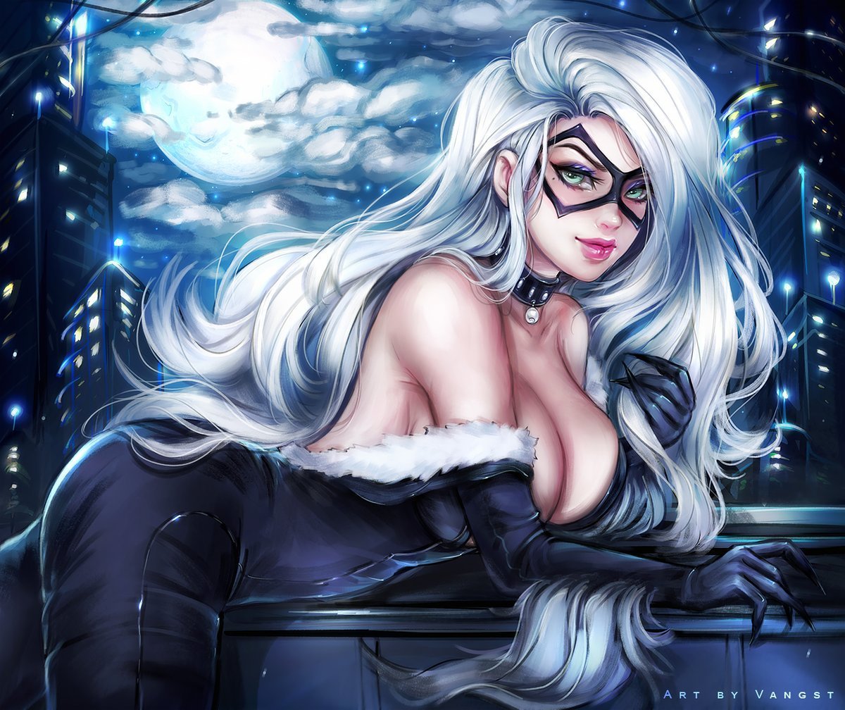 Black Cat - NSFW, Сексуальность, Marvel, Сиськи, Фелиция Харди, Black Cat, Арт