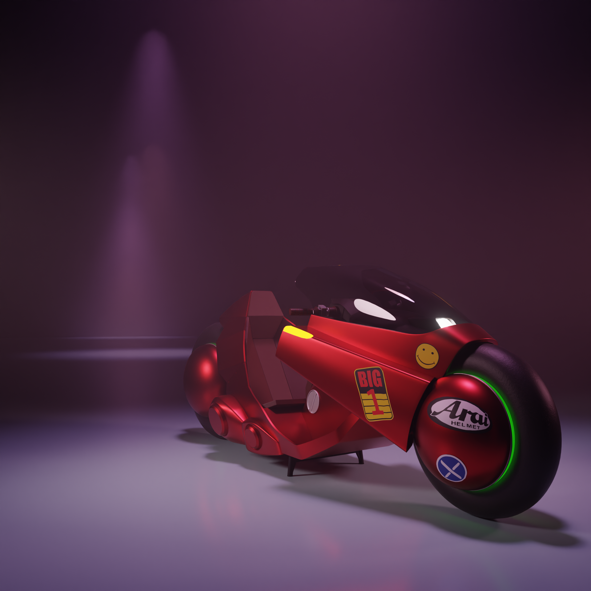 AKIRA - My, Akira, 3D, 3D modeling, 3D graphics, Blender, Moto, Motorcyclists, Anime, Longpost