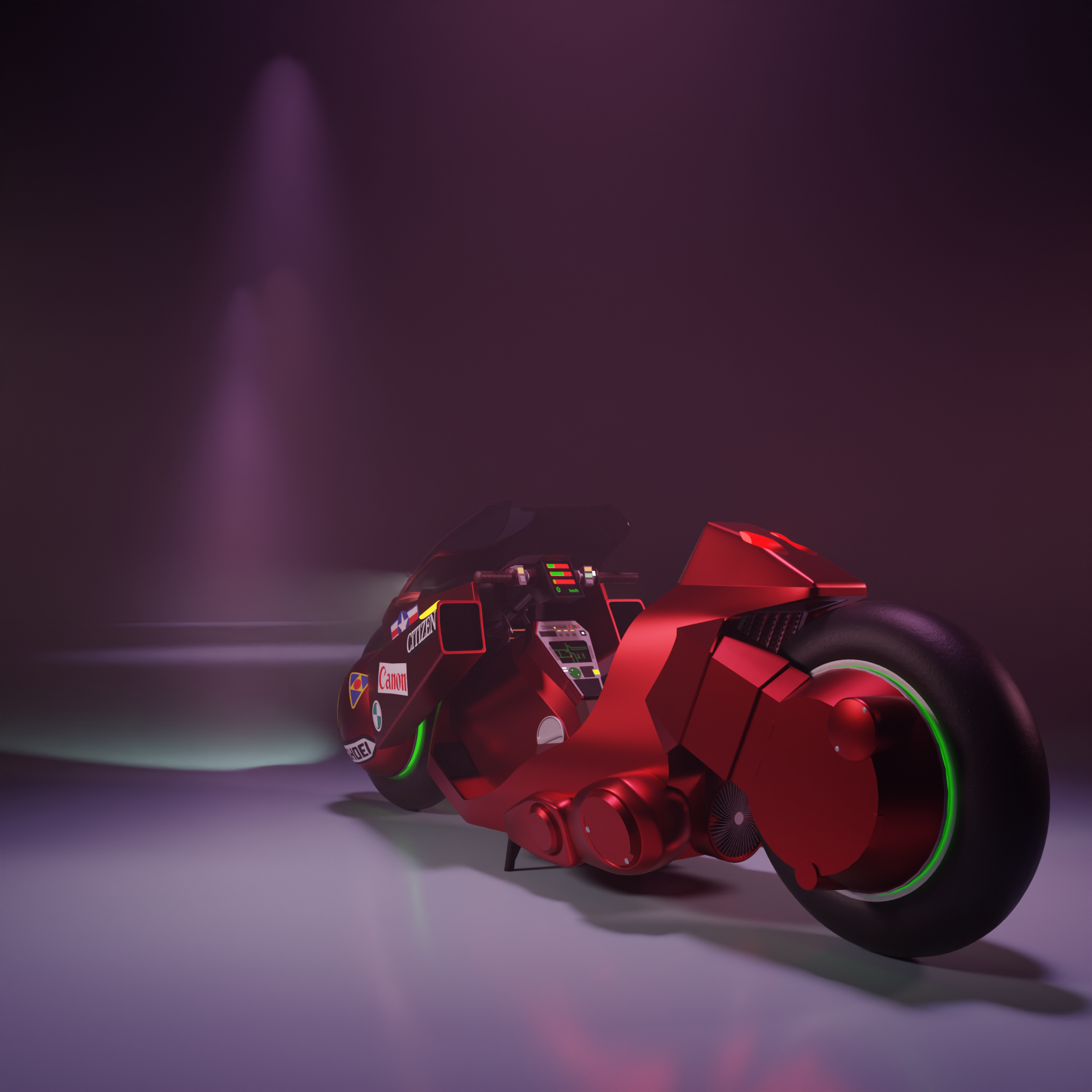 AKIRA - My, Akira, 3D, 3D modeling, 3D graphics, Blender, Moto, Motorcyclists, Anime, Longpost