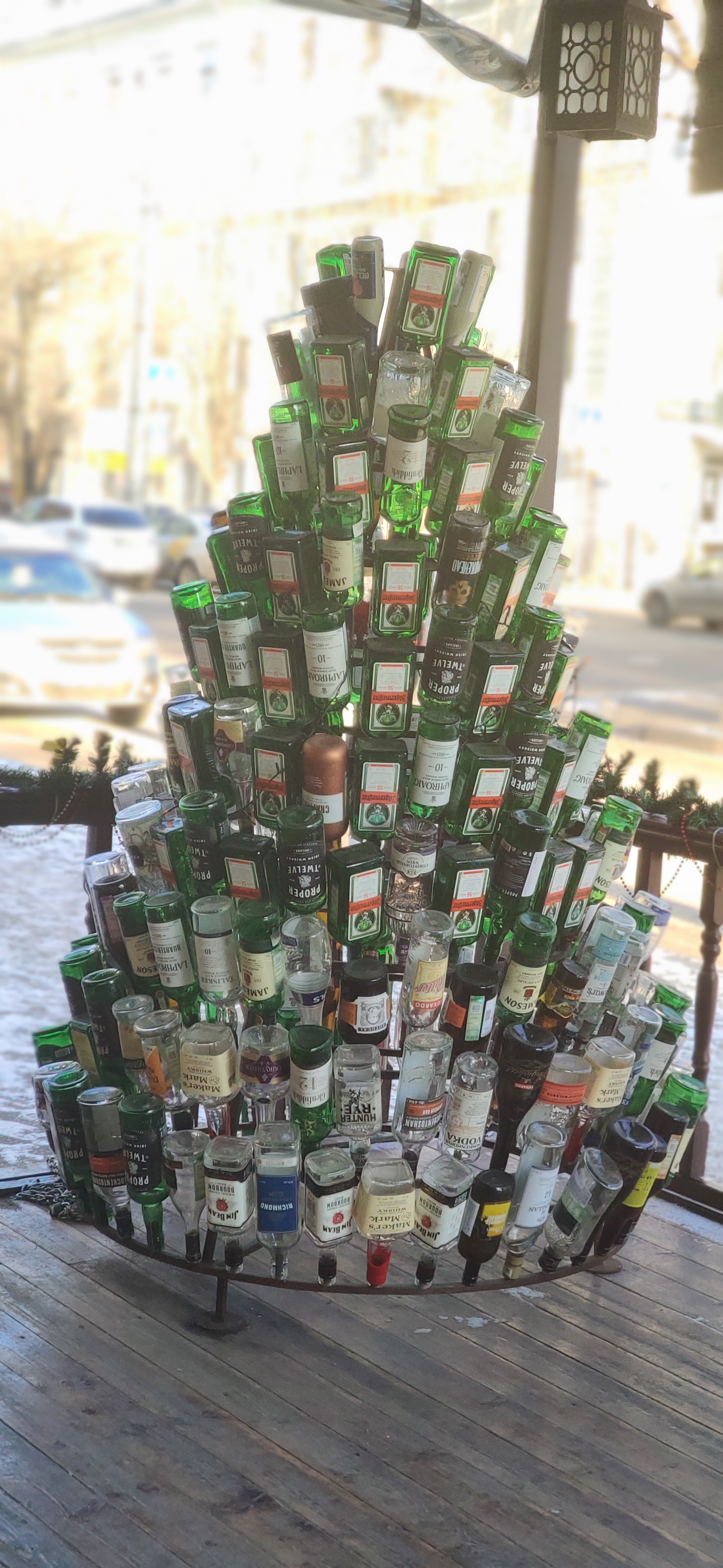 Christmas tree-alcoholic - My, Christmas trees, Bottle, Creative, Bar, Longpost