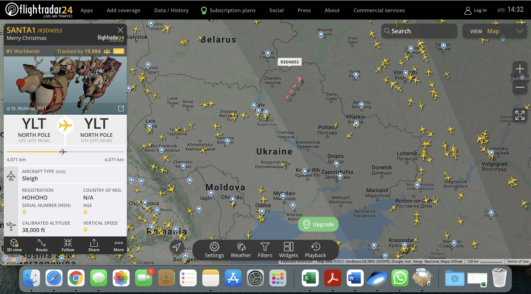 Рождественский flightradar24.com - Авиация, Flightradar24