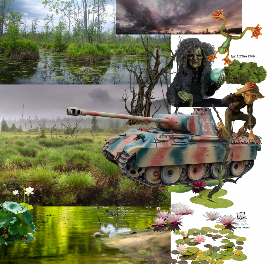 Swamp panther - My, Photoshop, Tanks, Swamp, Surrealism