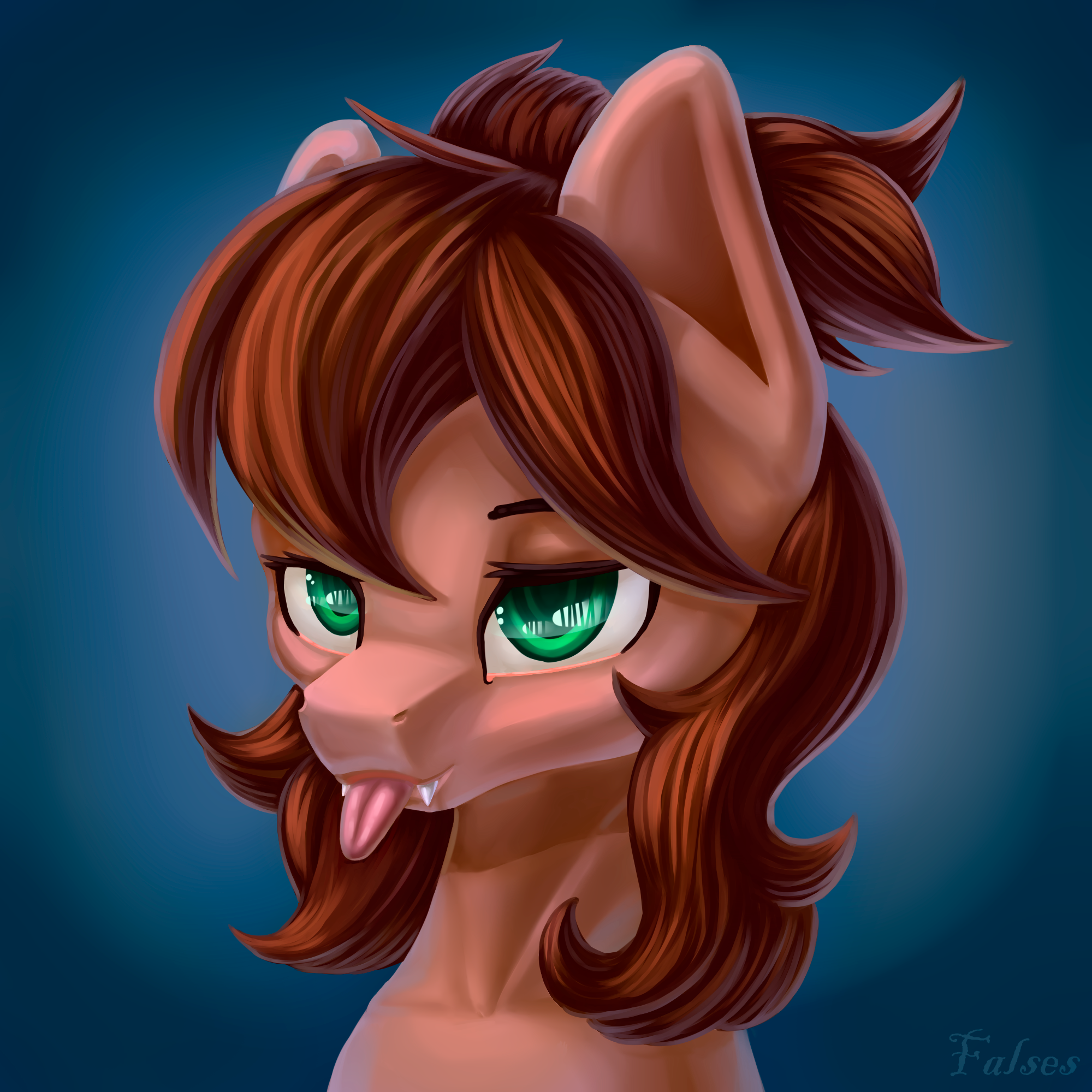 Mouse portrait - My, My little pony, PonyArt, Digital drawing, Original character, Portrait, Batpony, Tail, Fangs, Fan art, Art