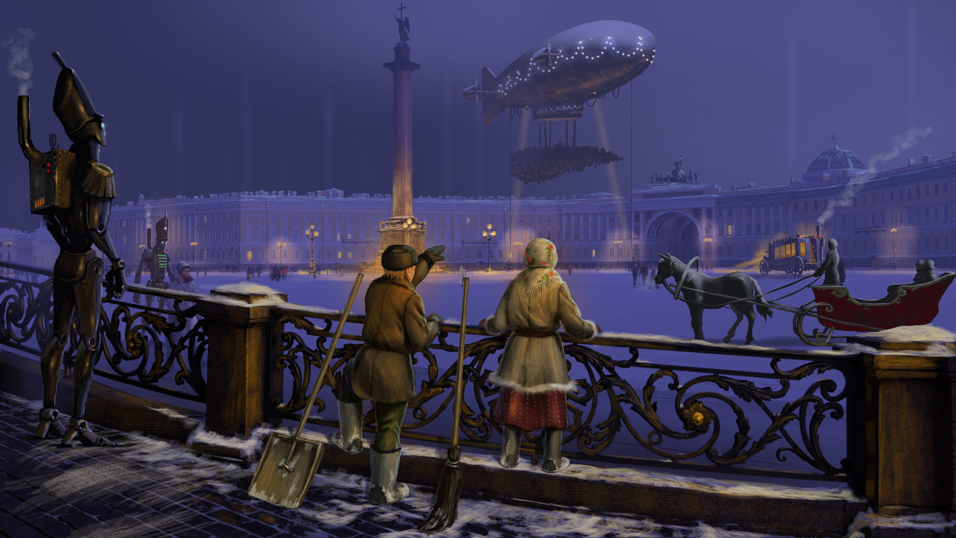 New Year's story - Art, New Year, Steampunk, Saint Petersburg