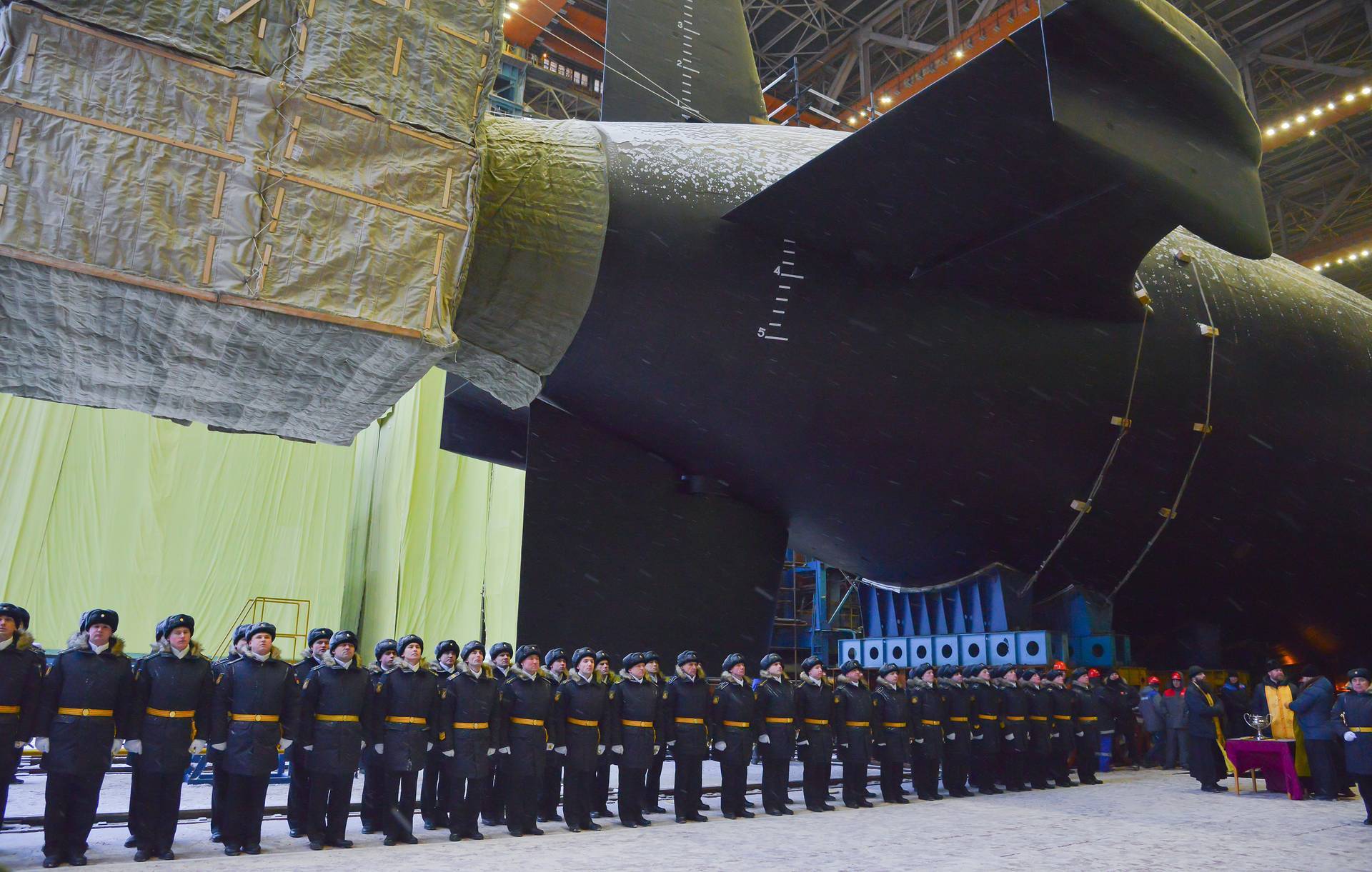 The sixth Boreas is withdrawn from the boathouse - Russian fleet, Navy, Submarine, Nuclear submarine, Russia, Boreas, Fleet, Sevmash, Severodvinsk, Military equipment, Video