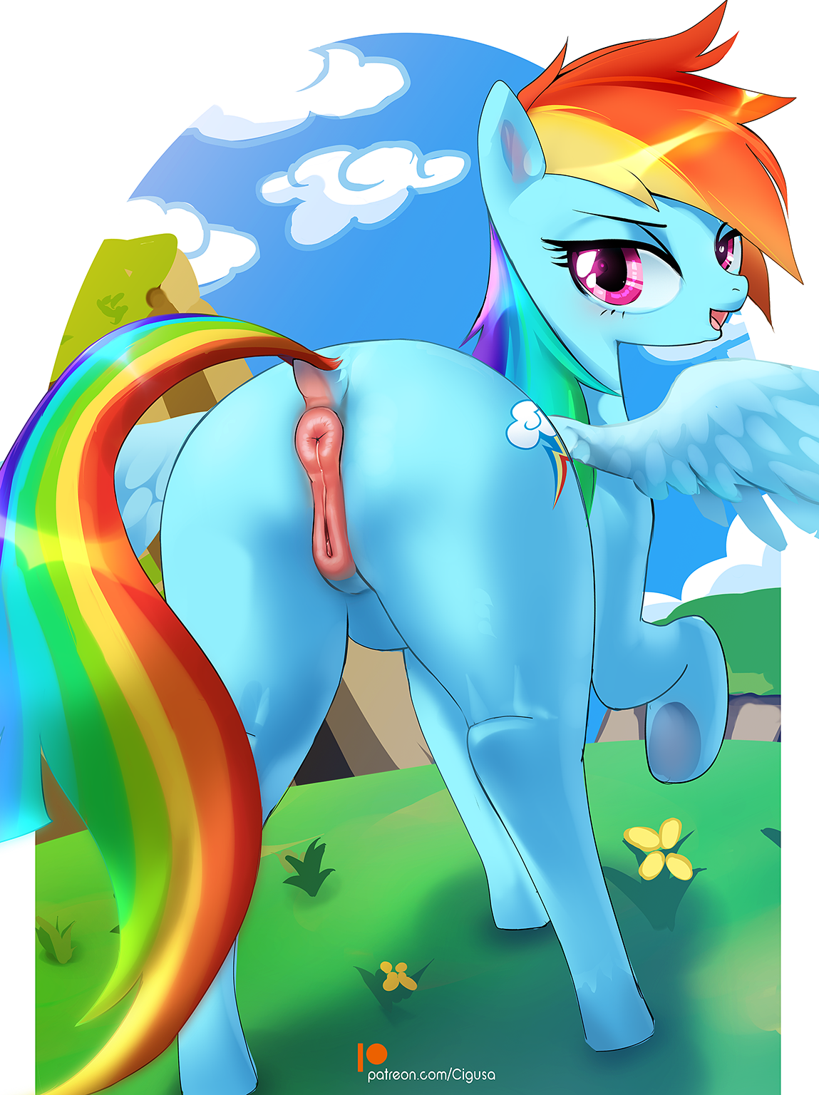 Лазурная шалунья - NSFW, My Little Pony, Original Character, MLP Explicit, MLP anatomically correct, Rainbow Dash, Chigusa Asuha, Chigusa